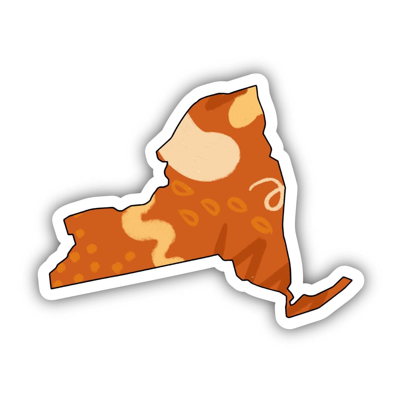  New York Orange Abstract Sticker、mySite、elrpsem3k