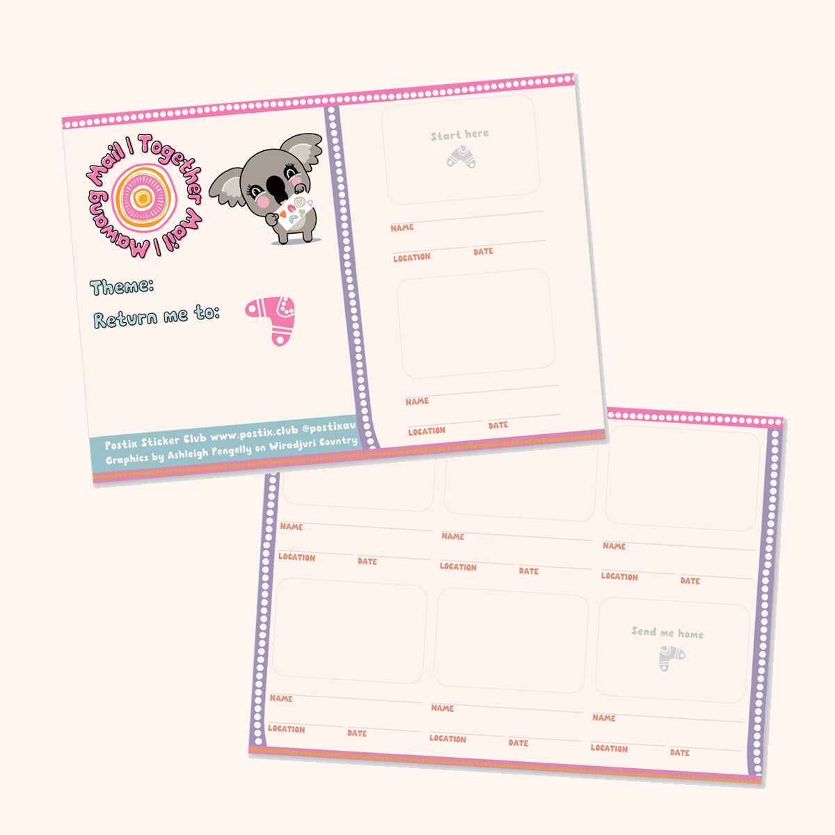  Mawang Mail | Together Mail Traveling Sticker Card 5 Pack、mySite、ghnorth