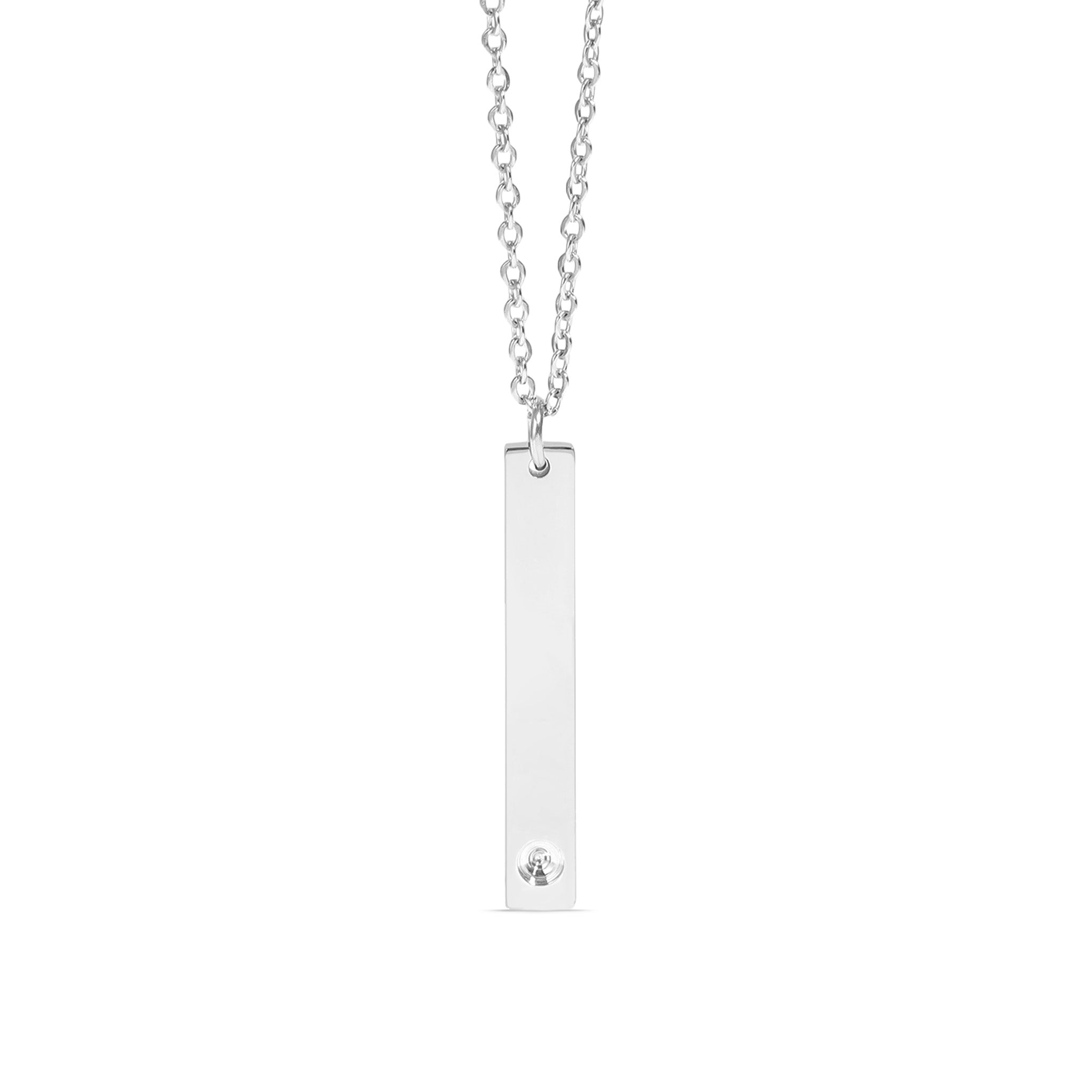 Polished Stainless Steel Vertical Stampable Birthstone Necklace / SBB0166、mySite、dreamappss