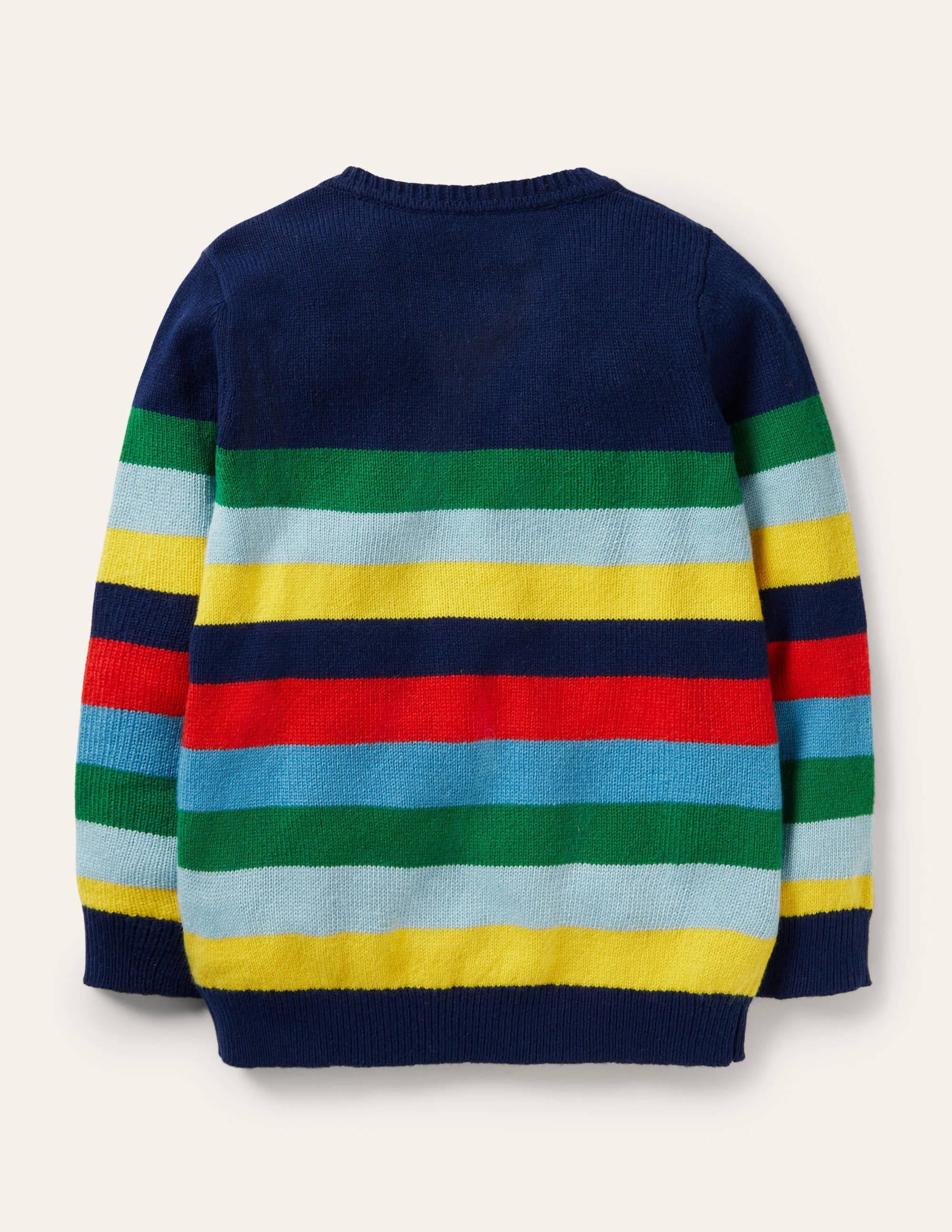  Colourblock Crew Jumper-College Navy/Rainbow、mySite、ashleygrahame
