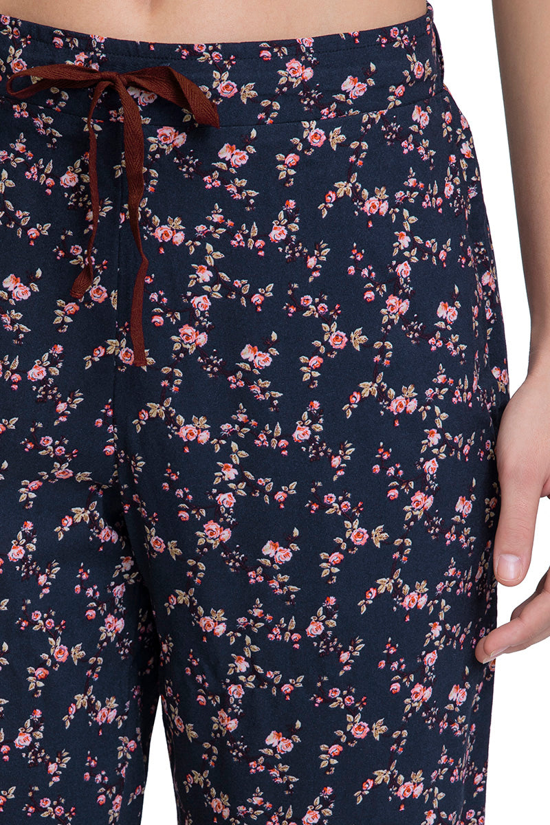  Capri Length Pyjama Bottom - Floral Pr Navy、mySite、justintrudeaud