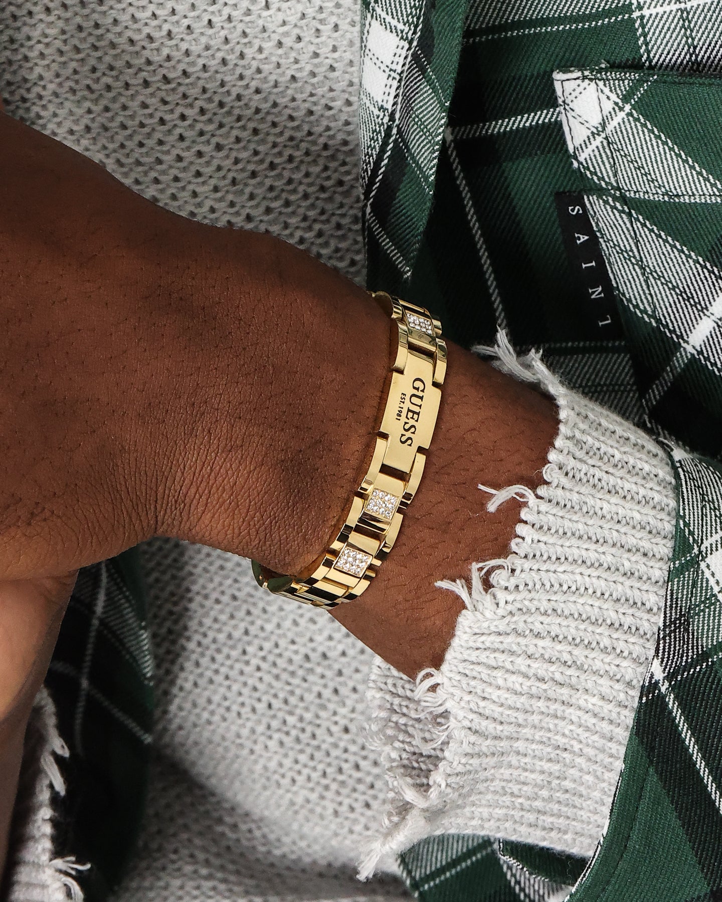 Guess Mainline 12mm Frontier Crystal Bracelet Gold、mySite、zt4zffjzw