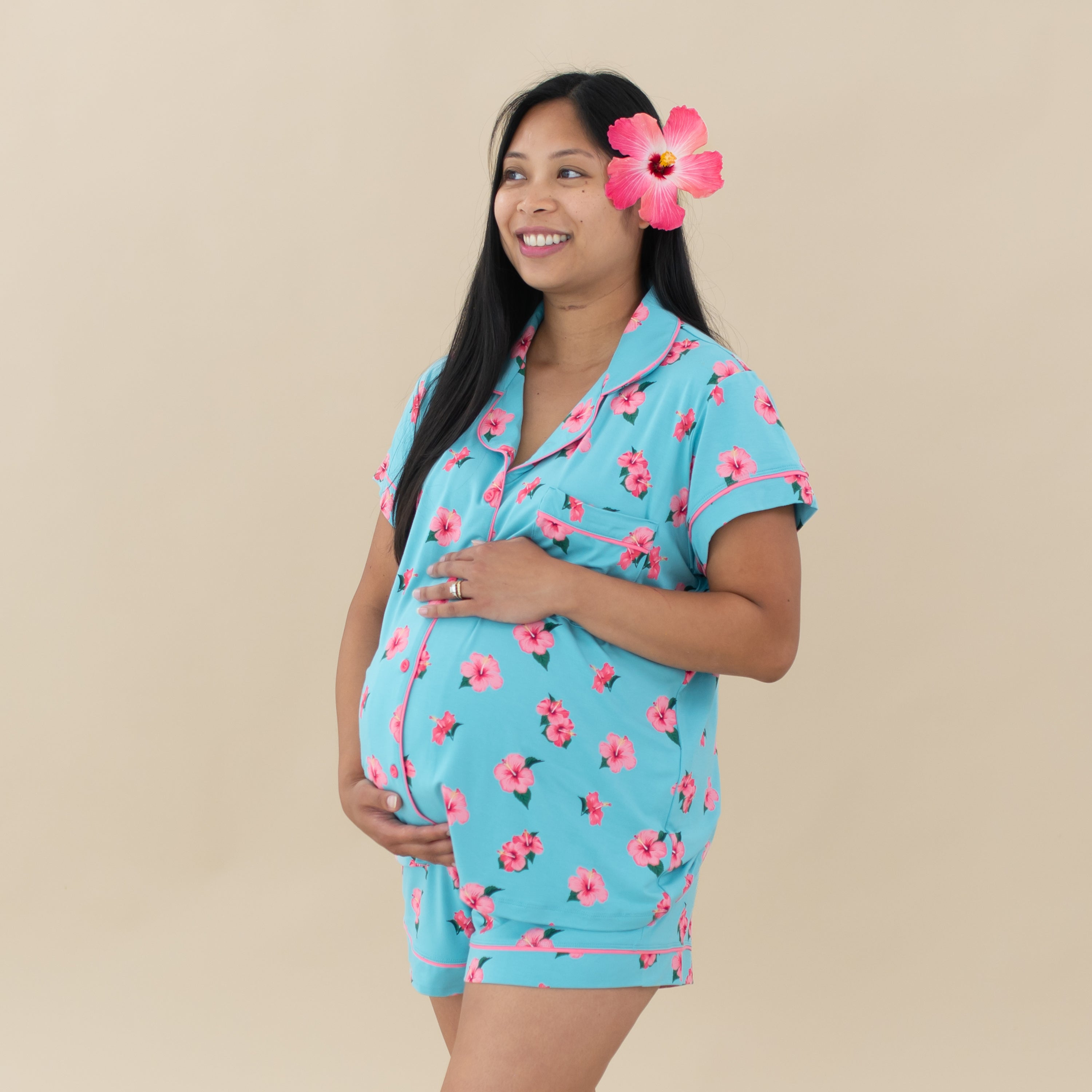  Women’s Short Sleeve Pajama Set in Hibiscus、mySite、layawaytickets