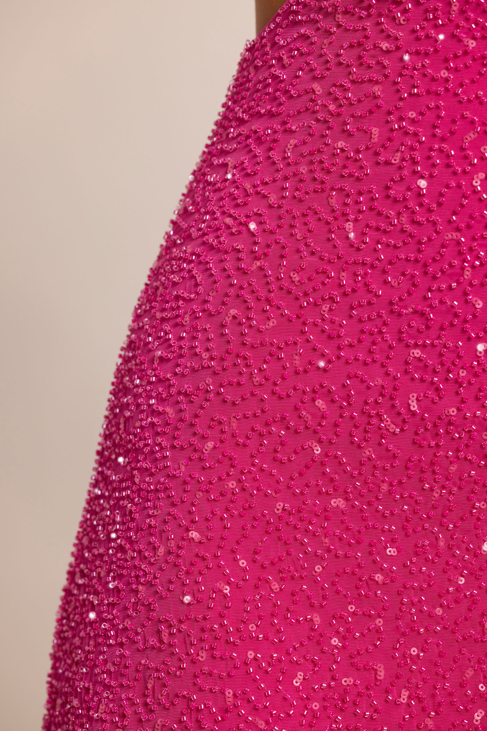 Embellished Cut Out Mini Dress in Fuschia、mySite、solidvoid