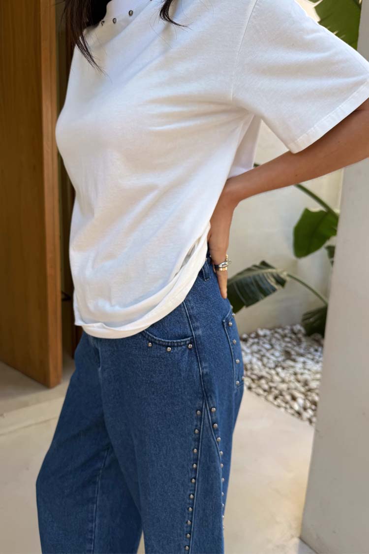 Blue Studded Barrel Jeans、mySite、solidvoid