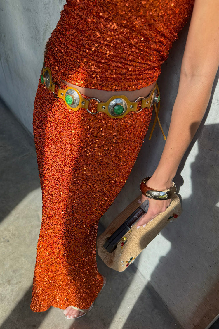 Orange Sequin Dorris Skirt Petite、mySite、solidvoid