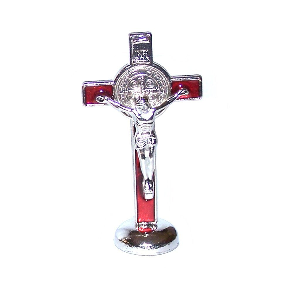  Holy Land Market Saint Benedict Small Crucifix with Sticker for Car or Table (3 inches)、mySite、elrpsem3k