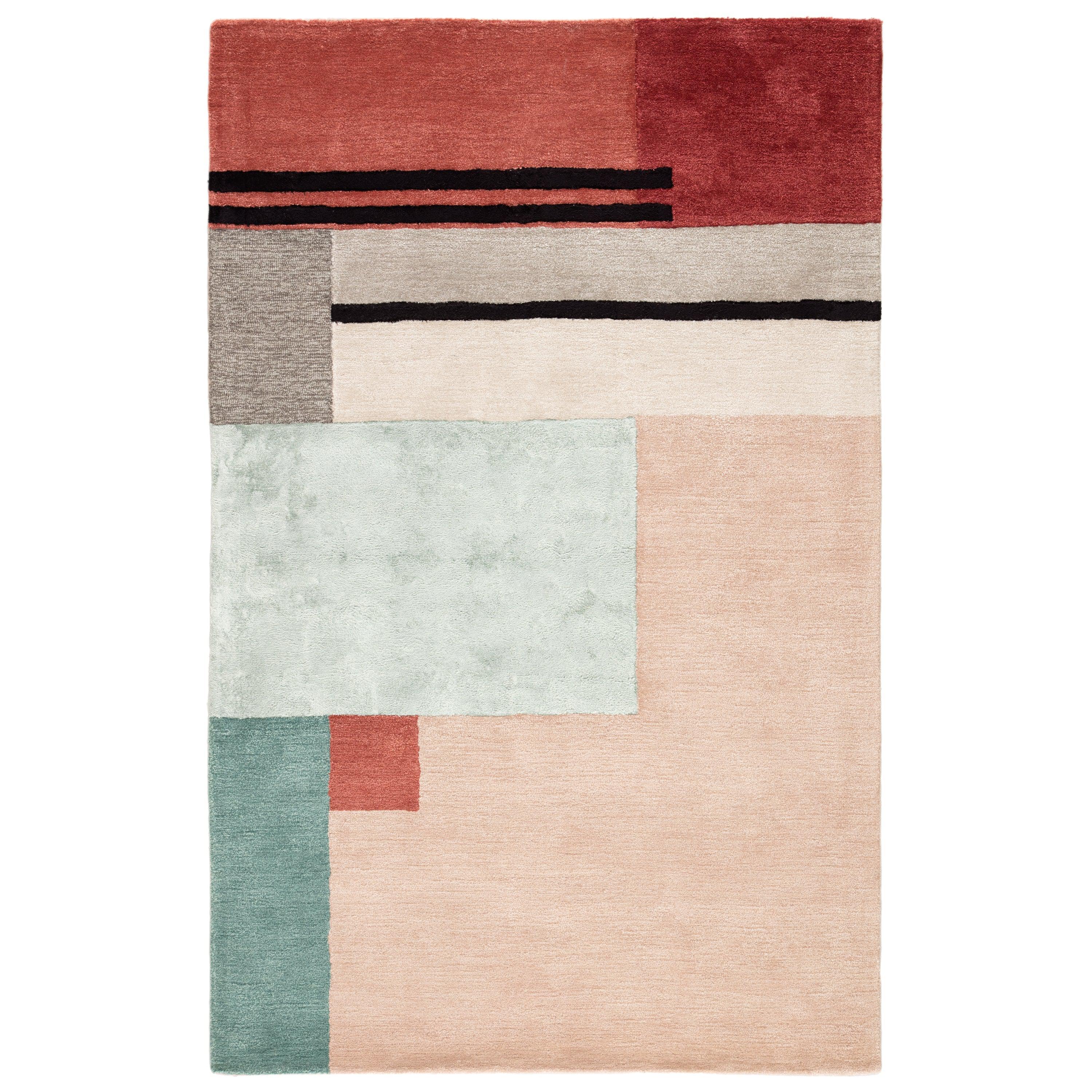 Segment Handmade Geometric Pink Red Area Rug、mySite、gigharbornorthrealestate