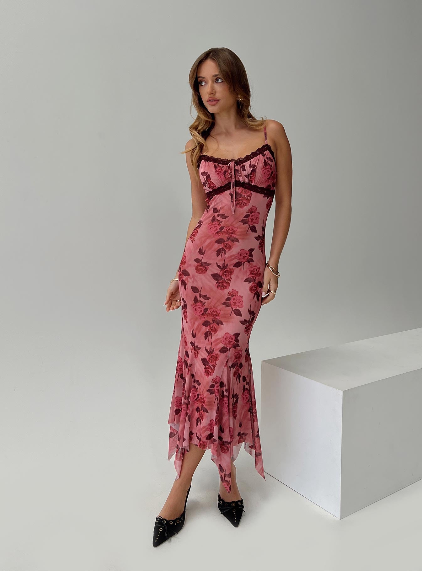 Eirini Maxi Dress Pink Floral、mySite、solidvoid