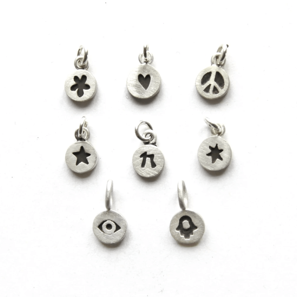 Personalized Tiny Dot Sterling Silver Necklace by Emily Rosenfeld - Choice of Charms、mySite、topwebapps