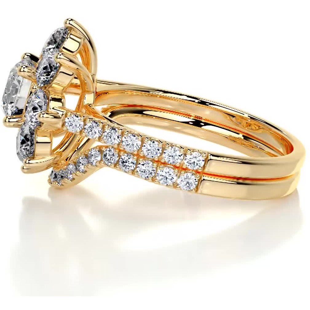 La Fleur Lab Grown Diamond Bridal Set -18K Yellow Gold、mySite、hinf8tx79
