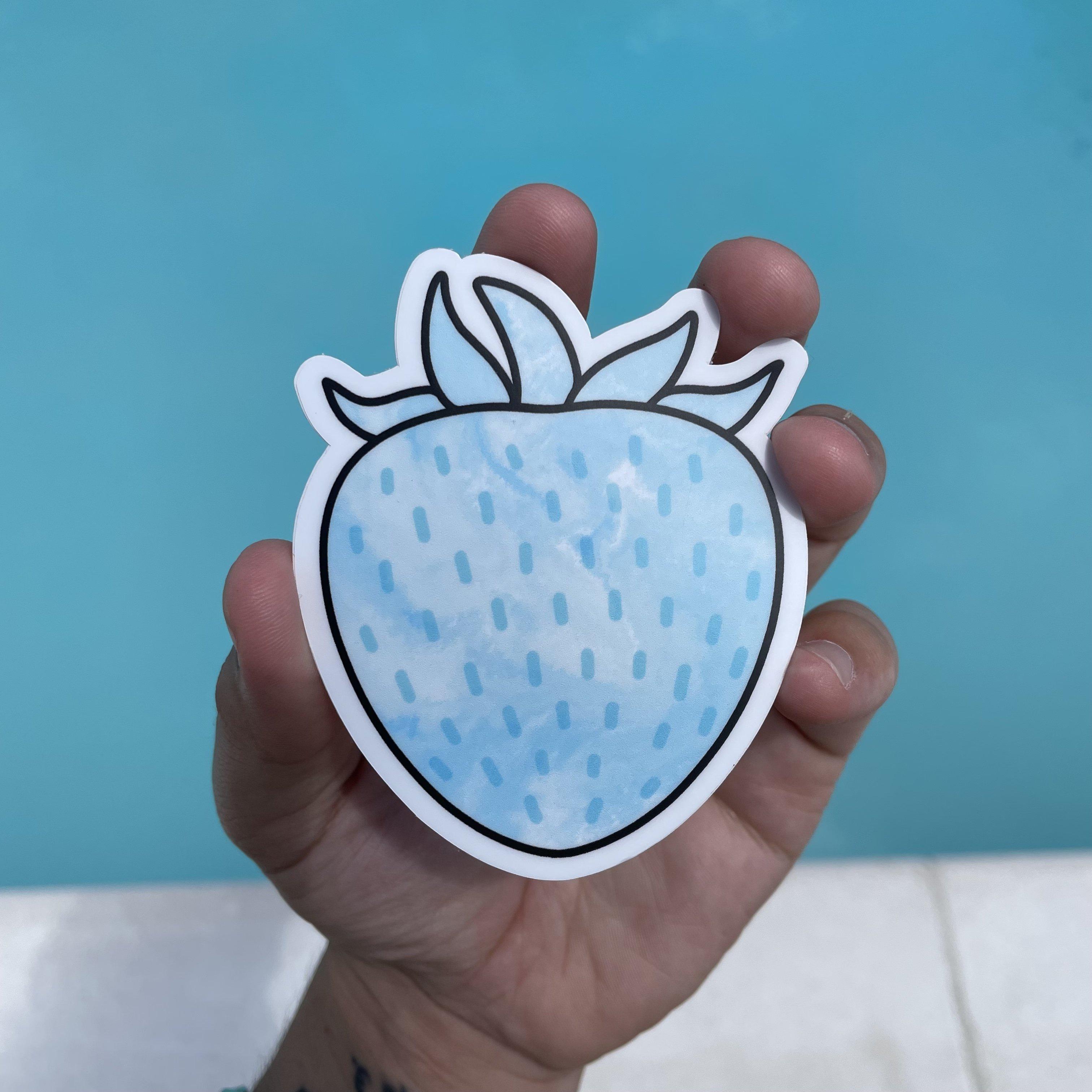  Blue Tie Dye Strawberry Aesthetic Sticker、mySite、elrpsem3k