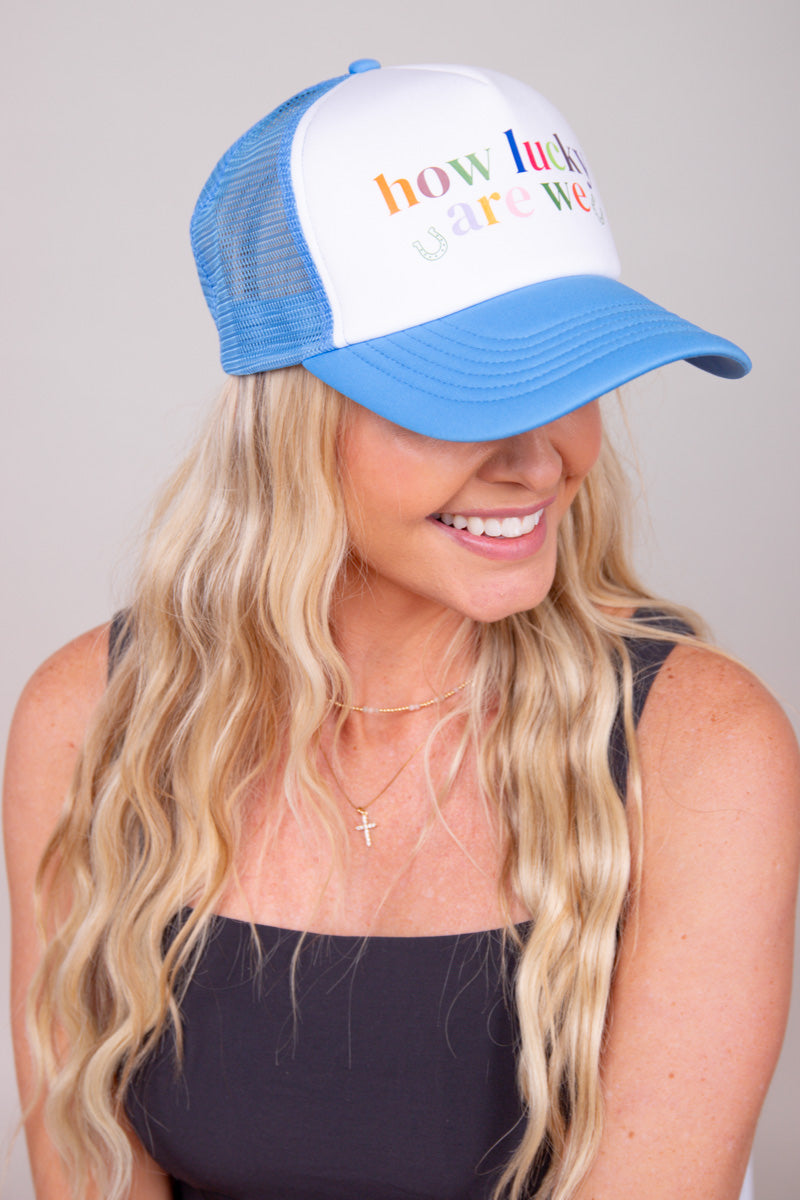 How Lucky Are We Trucker Hat - Sky Blue、mySite、hinf8tx79