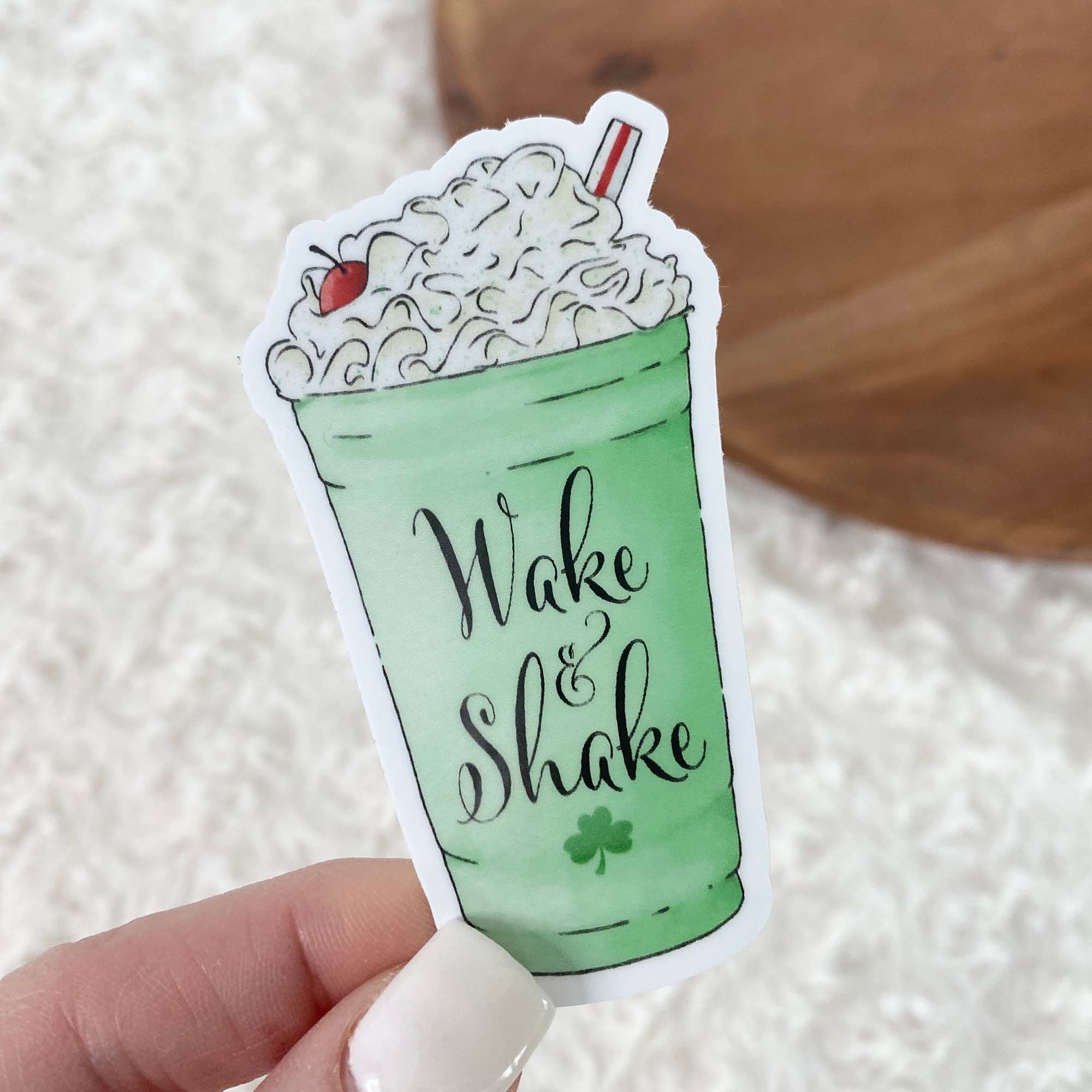  Wake & Shake Shamrock Shake Sticker、mySite、ghnorth