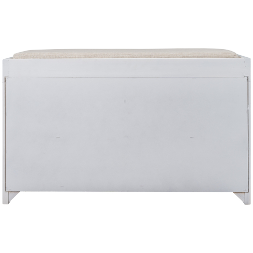 TREXM Storage Bench with Removable Basket and 2 Drawers, Fully Assembled Shoe Bench with Removable Cushion (Navy)、、casual