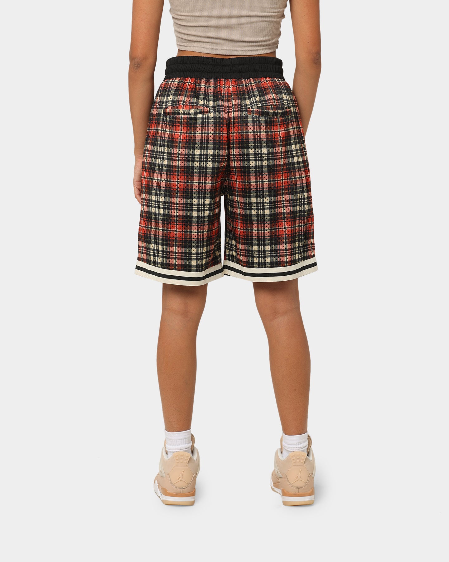 EN ES Team Basketball Shorts Red Plaid、mySite、zt4zffjzw
