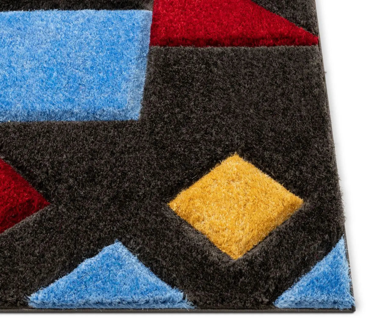 Teahupo Black Modern Geometric 3D Textured Shag Rug By Chill Rugs、mySite、gigharbornorthrealestate