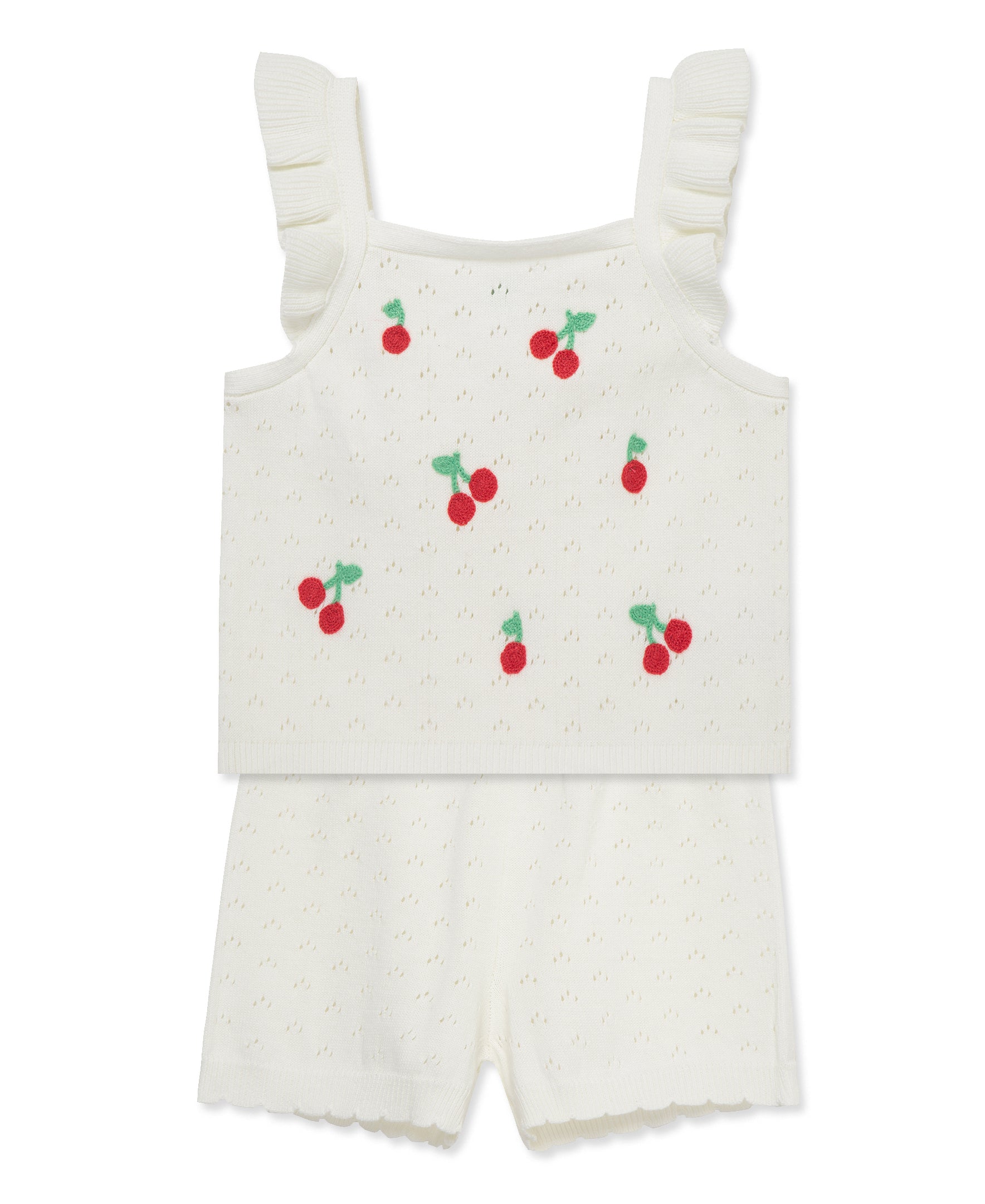  Cherry Pointelle Knit Short Set (2T-4T)、mySite、layawaytickets