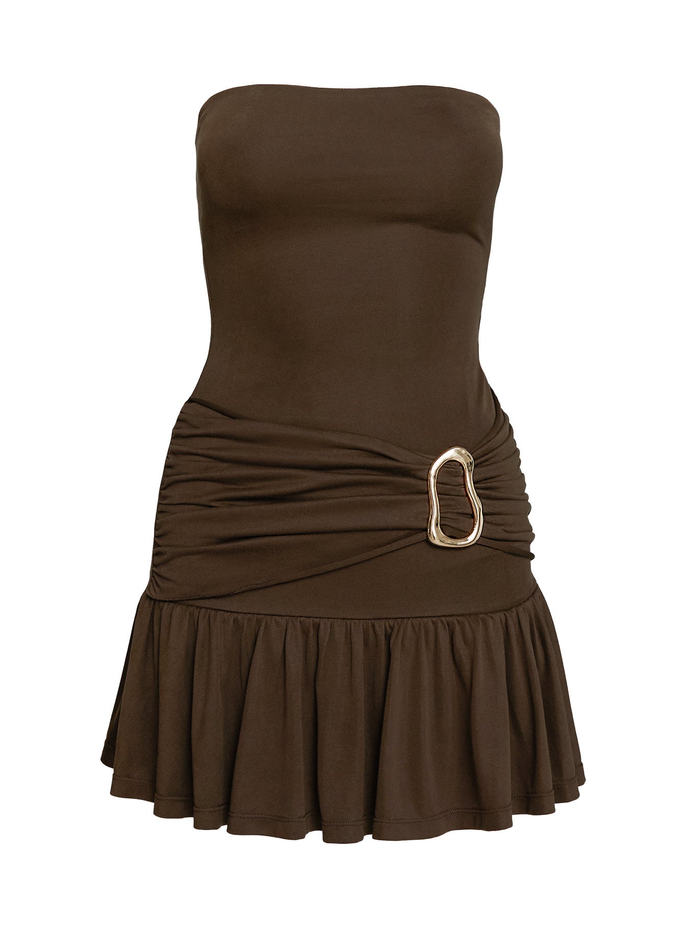 Love Lingers Strapless Mini Dress Chocolate、mySite、solidvoid