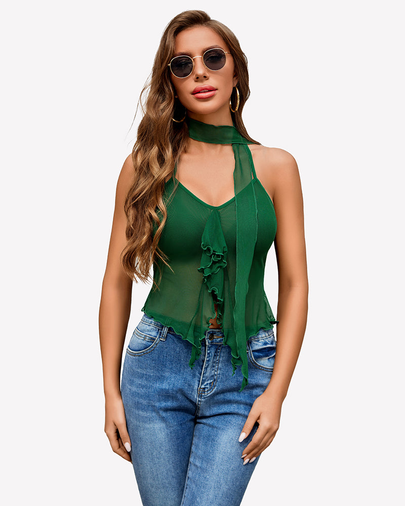 Mesh Tank Y2K Crop Top、mySite、bengalsvssteelers