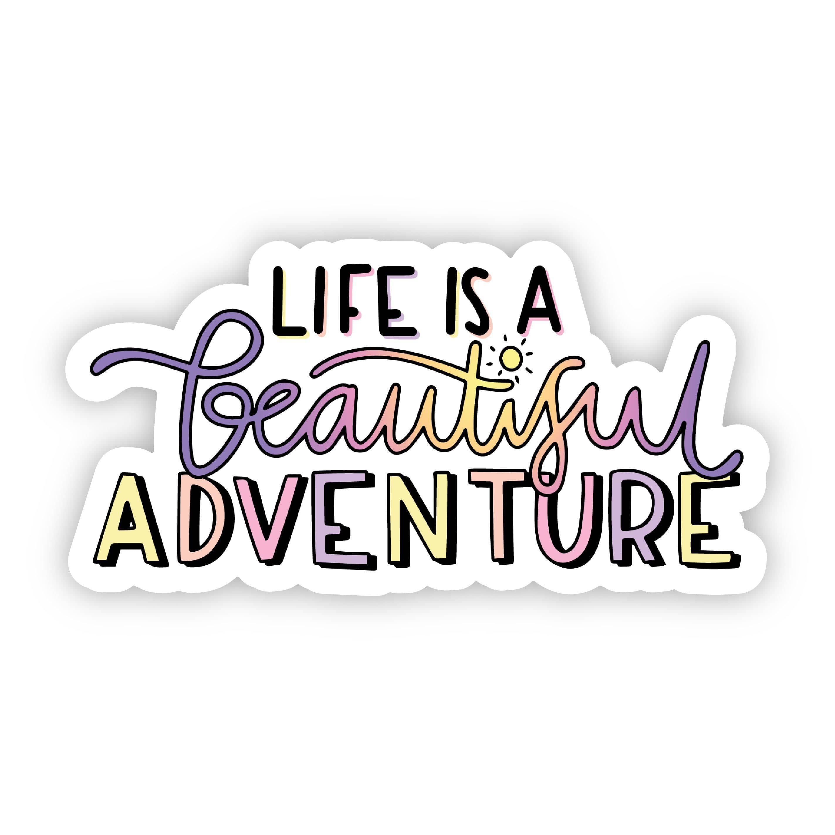  Life is a Beautiful Adventure Lettering Nature Sticker、mySite、elrpsem3k