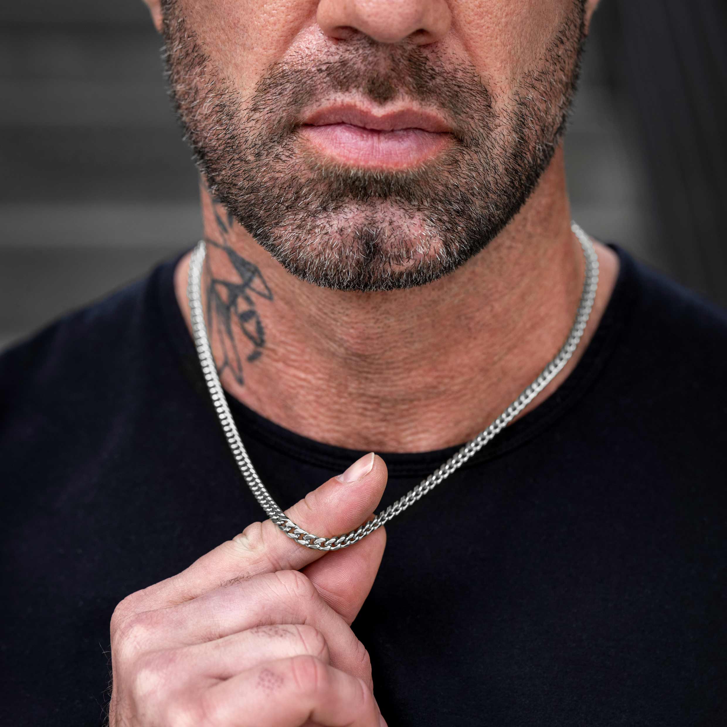  Cuban Chain Necklace, 5MM - Silver