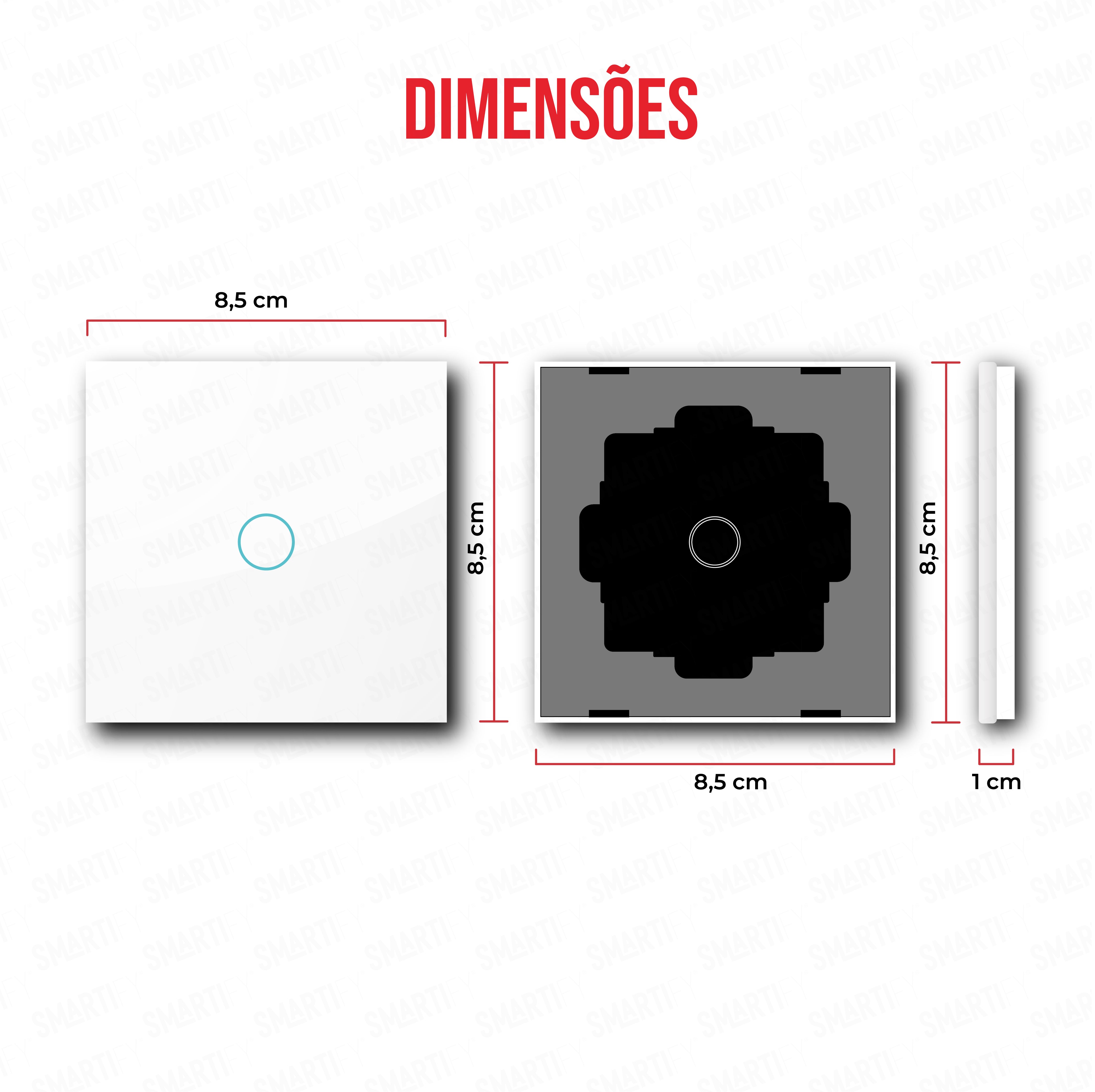 Smartify vPRO Espelho Simples de 1 botão Branco - SYPE101BR、mySite、fannypackpong