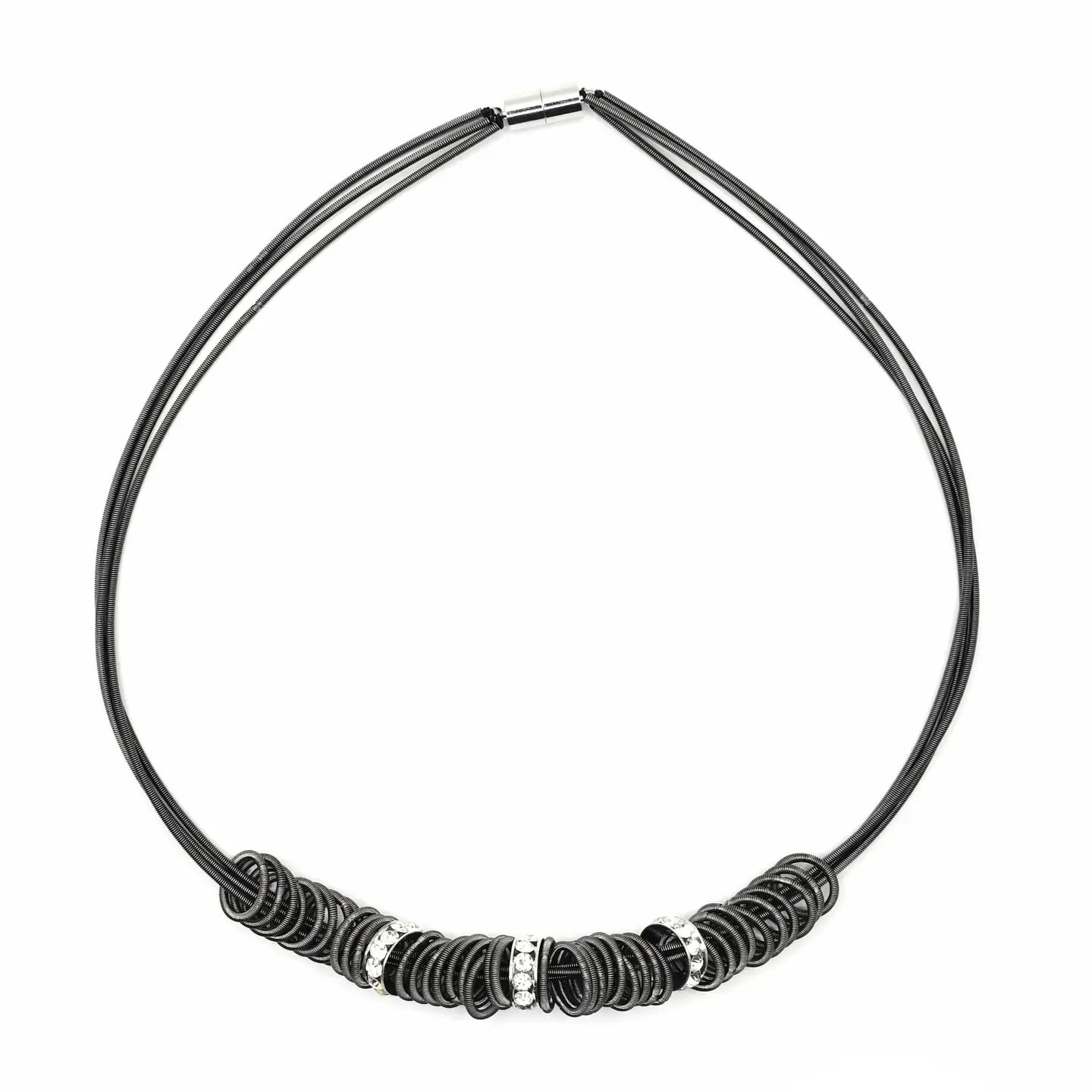  Slate Wire Necklace w/Slate Rings and Crystals、mySite、elrpsem3k