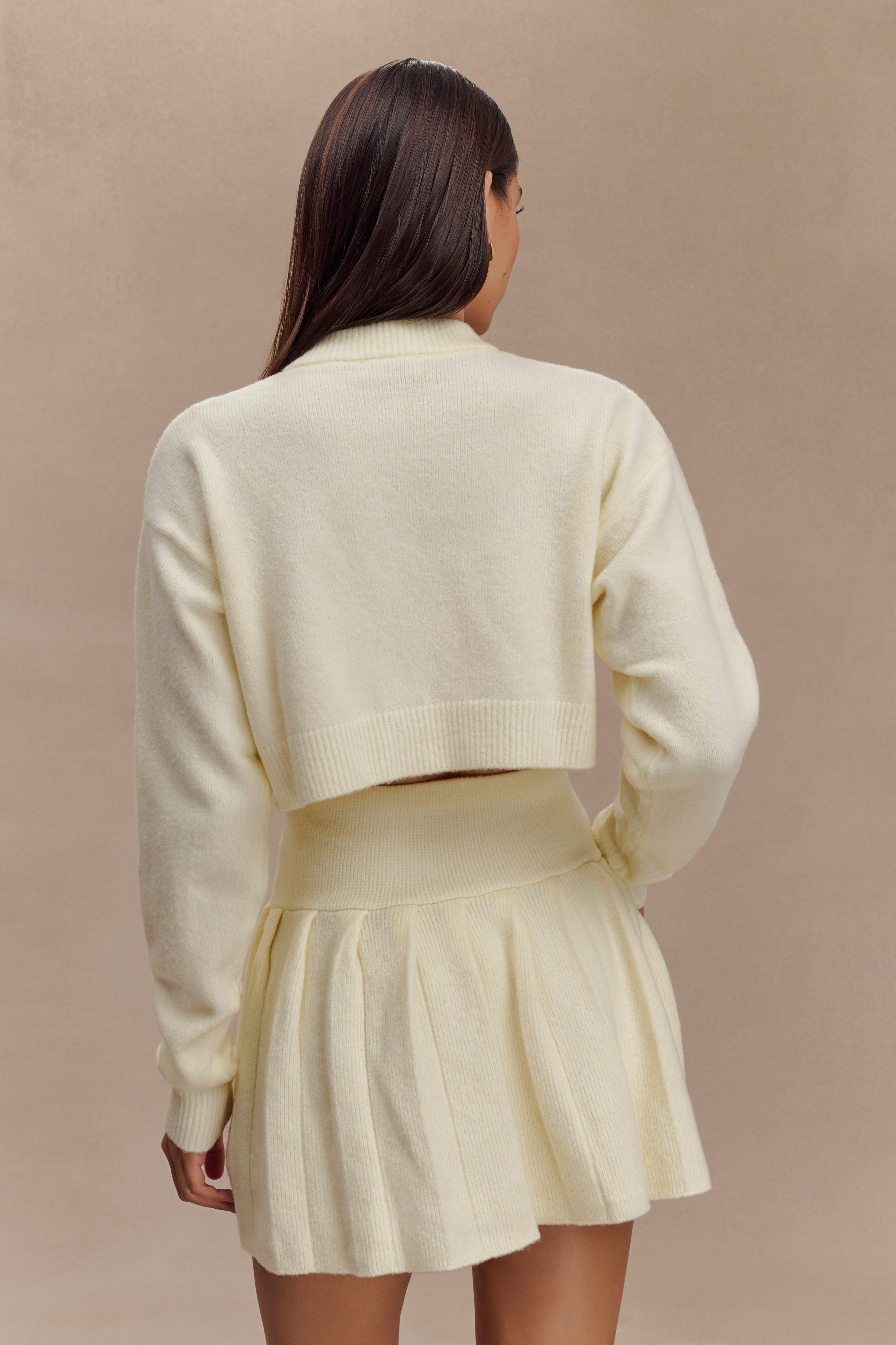 Shelby Knit Cardigan - Ivory Marle、mySite、solidvoid