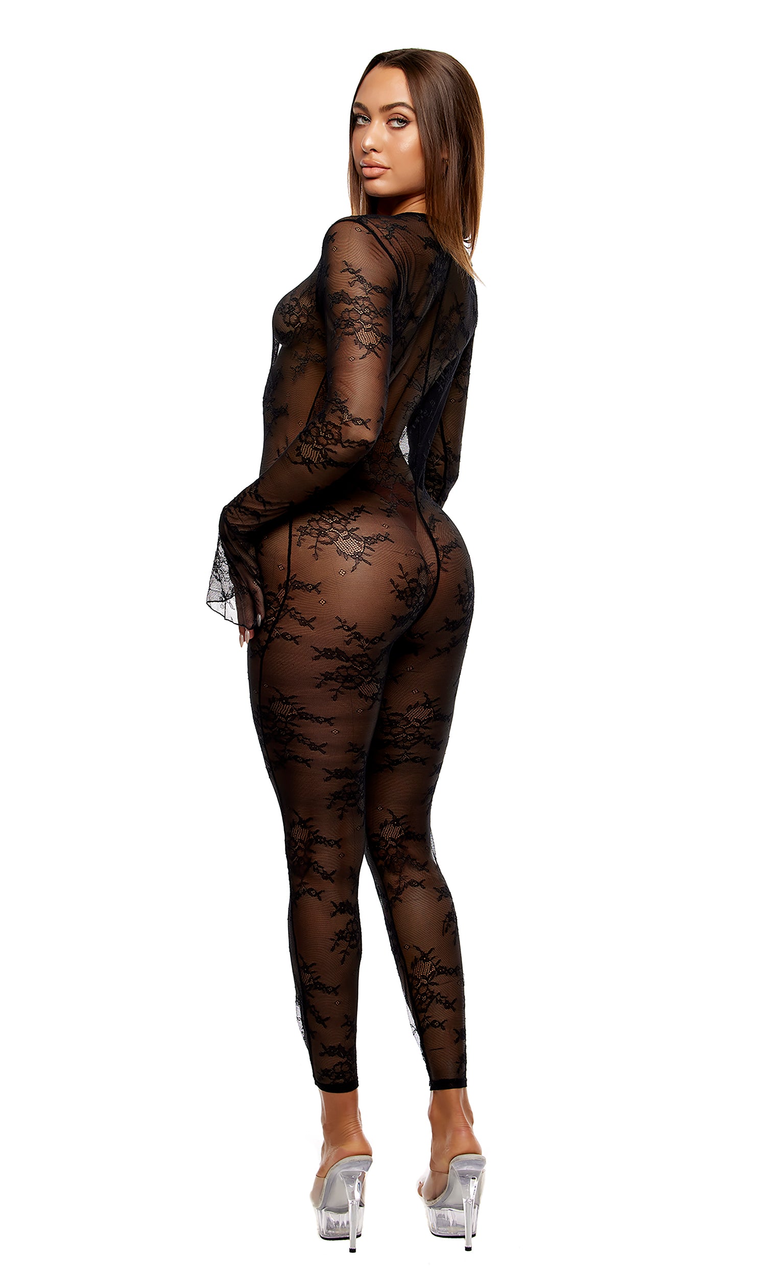 Take It Easy Lounge Lace Jumpsuit - Black、mySite、bengalsvssteelers