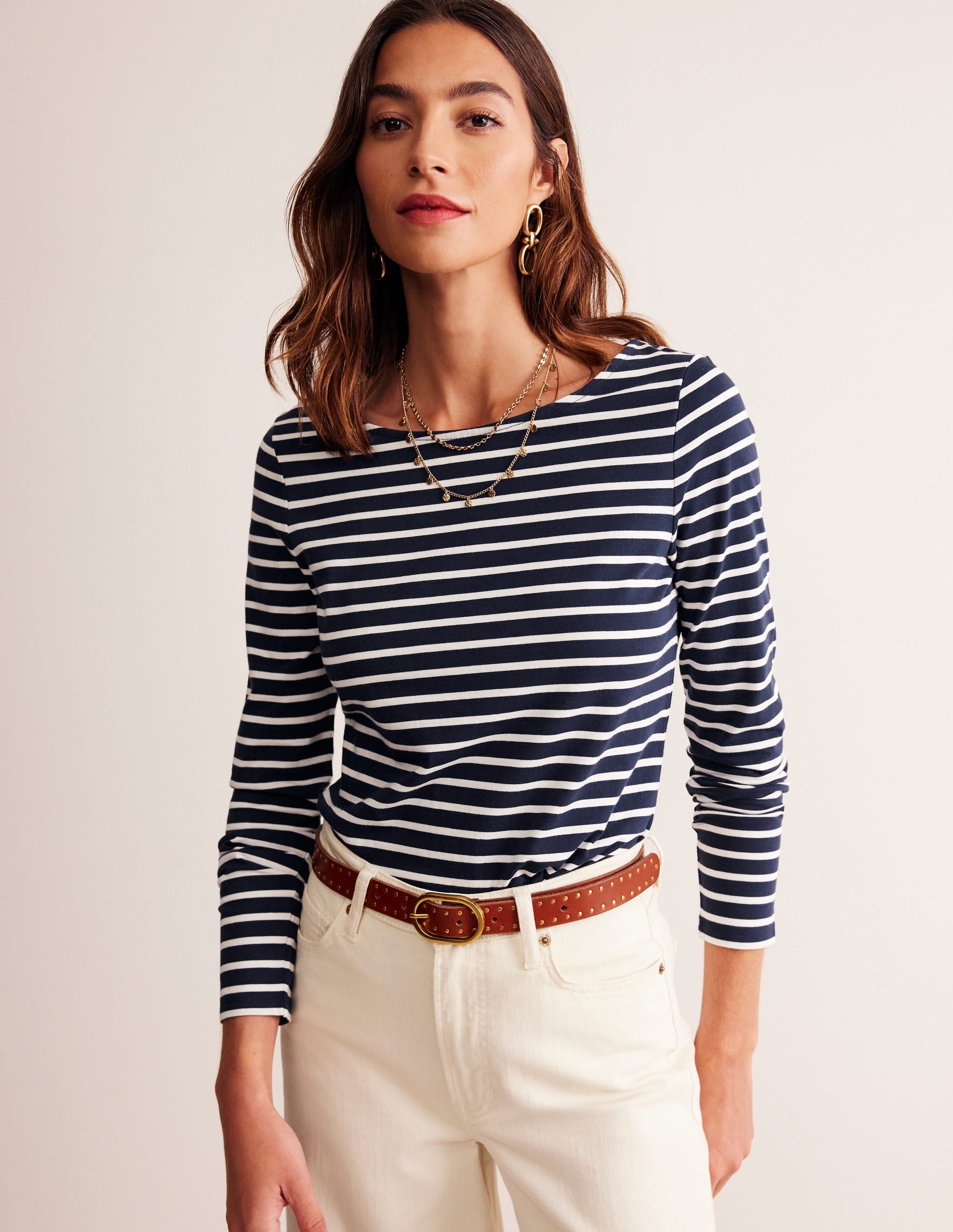  Ella Long Sleeve Breton-Navy, Ivory、mySite、ashleygrahame