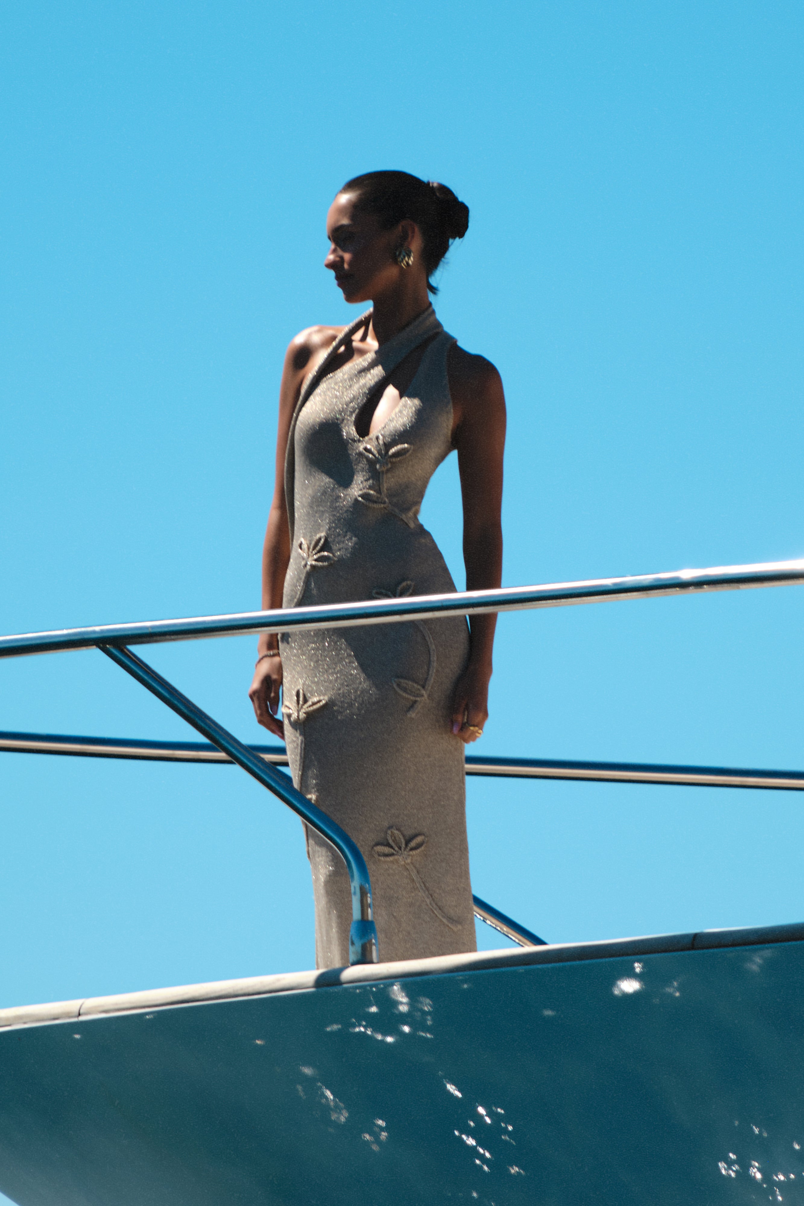 Celestino Floral Metallic Knit Maxi Dress - Gold、mySite、solidvoid