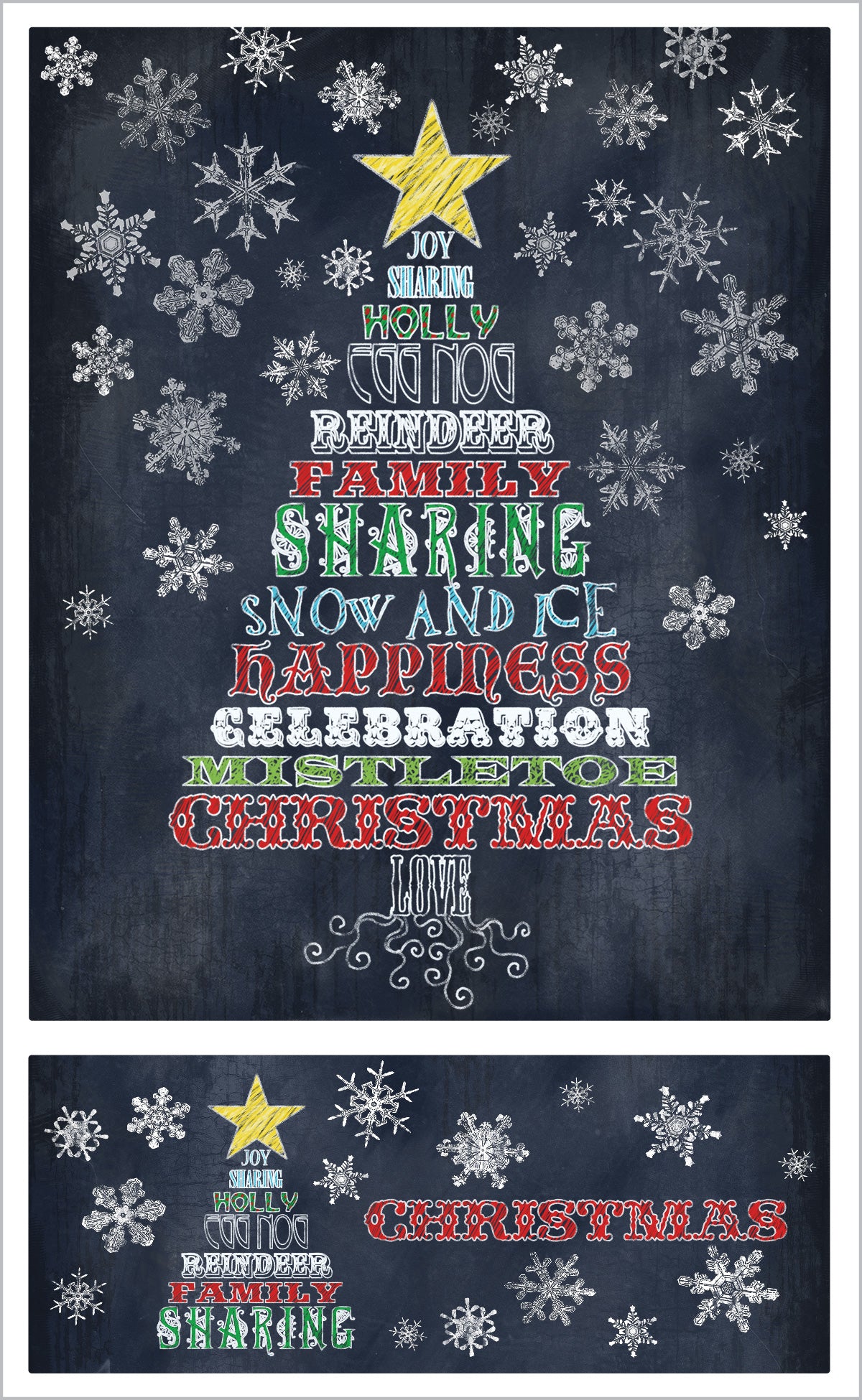  Chalk Holiday Tree Stickers、mySite、ghnorth