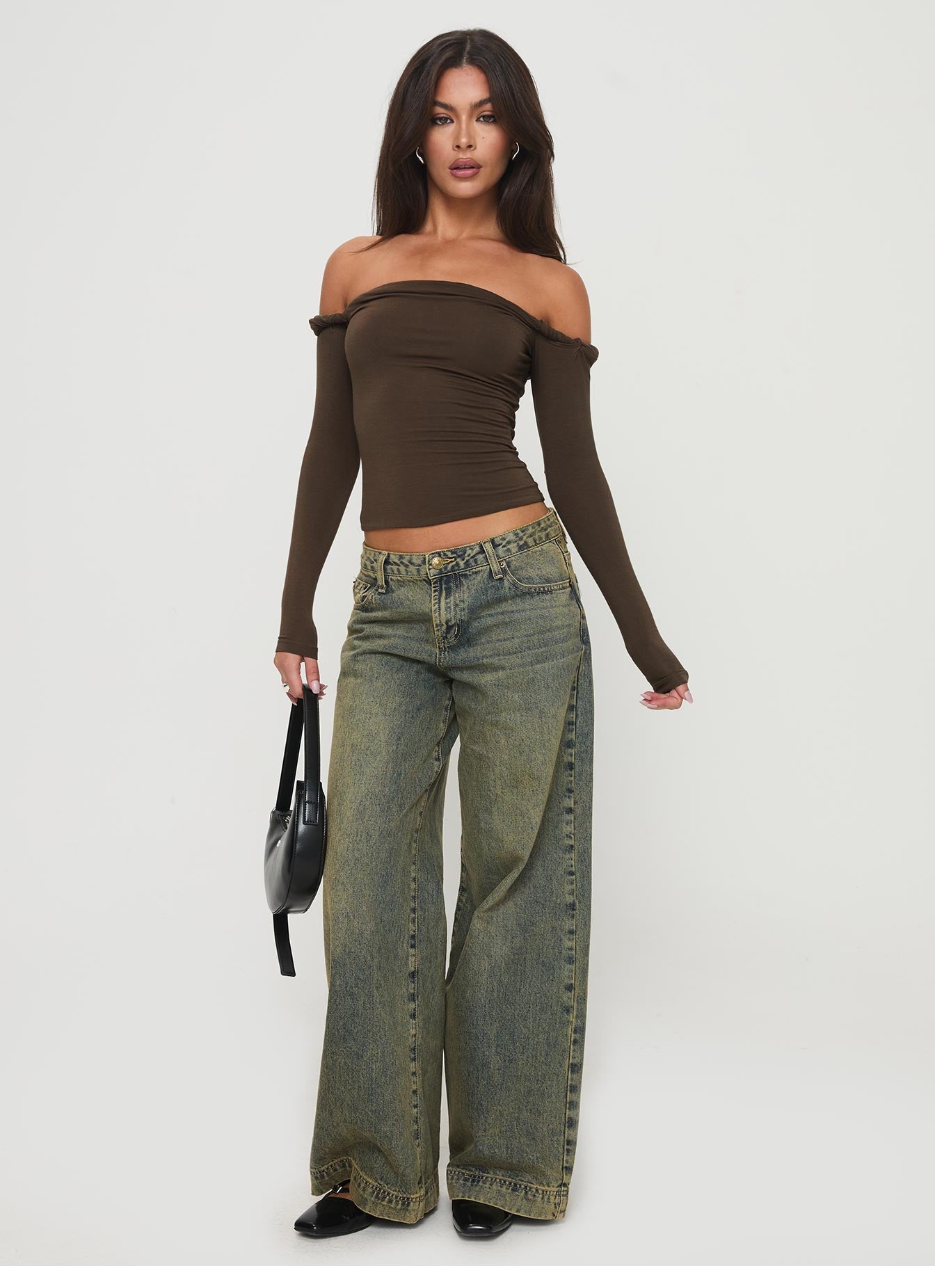 Dusky Long Sleeve Top Khaki、mySite、solidvoid