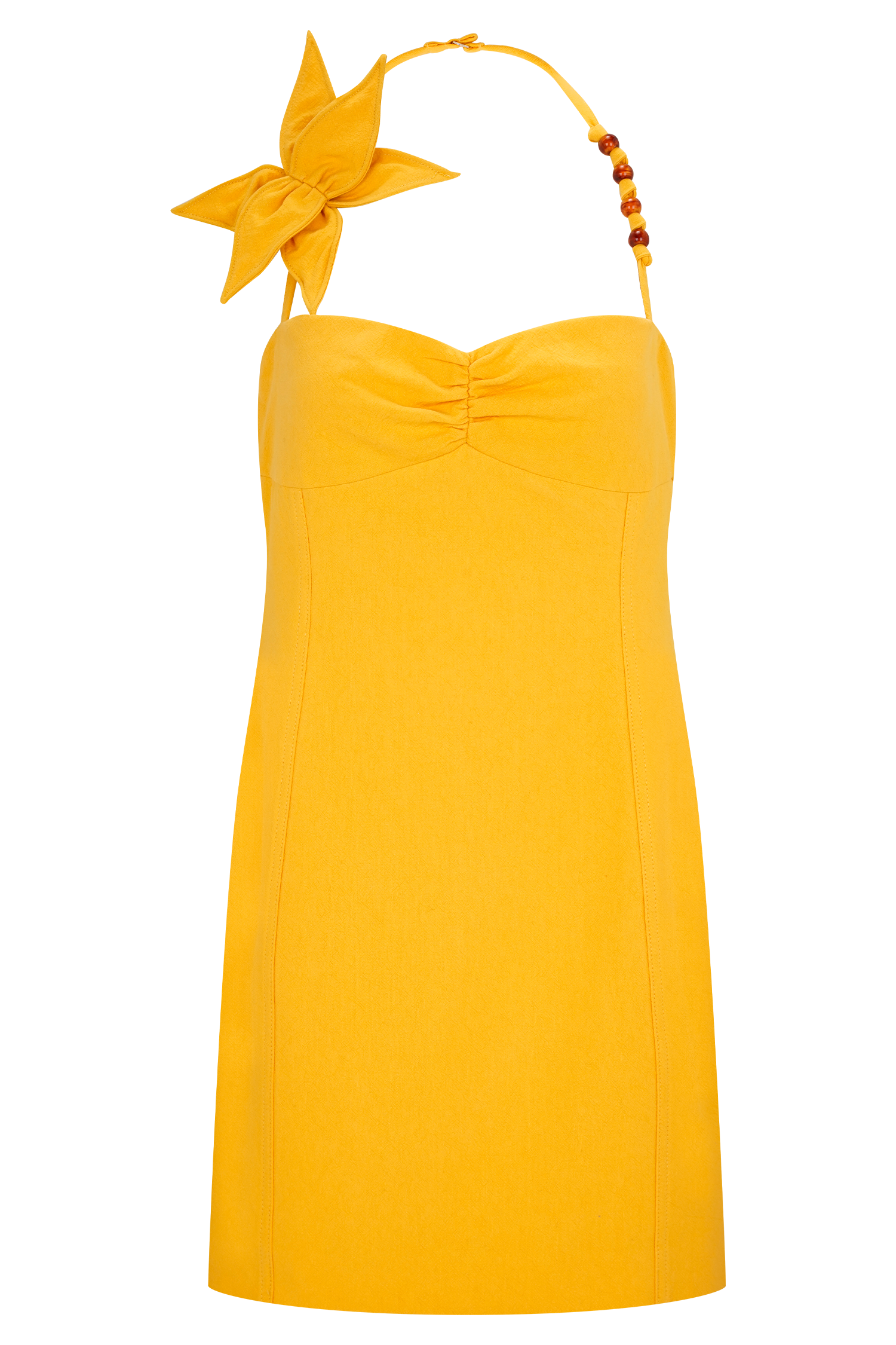 Reyes Cotton Floral Mini Dress - Butterscotch、mySite、solidvoid