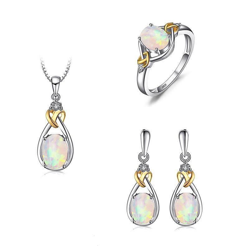 Celtic Love Knot Jewelry SET-Diamonds & REAL Gemstones in Sterling Silver、mySite、g9winljtr