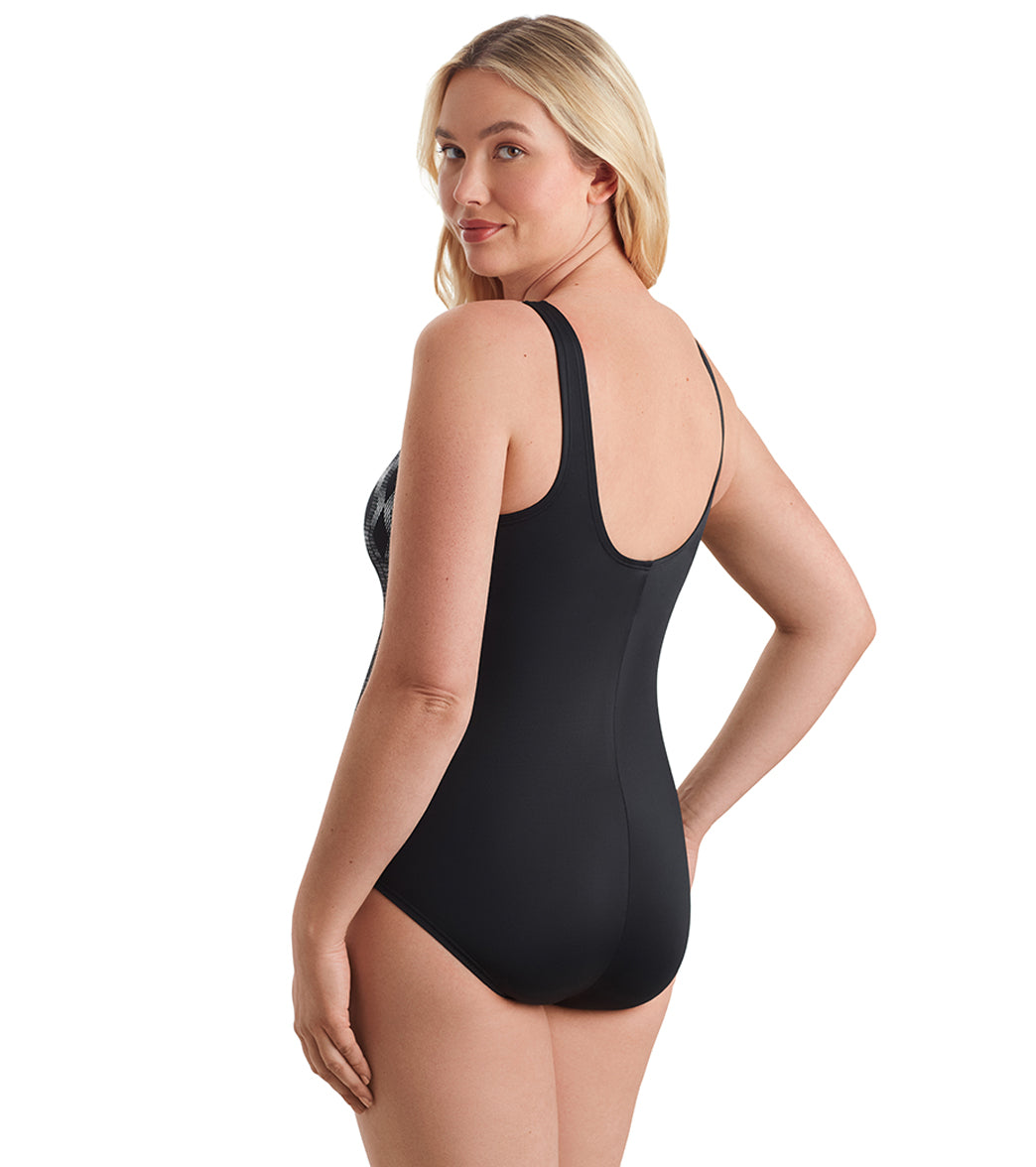 Shape Solver SPORT Women's Linked Up Highneck Tank One Piece Swimsuit、mySite、noshort