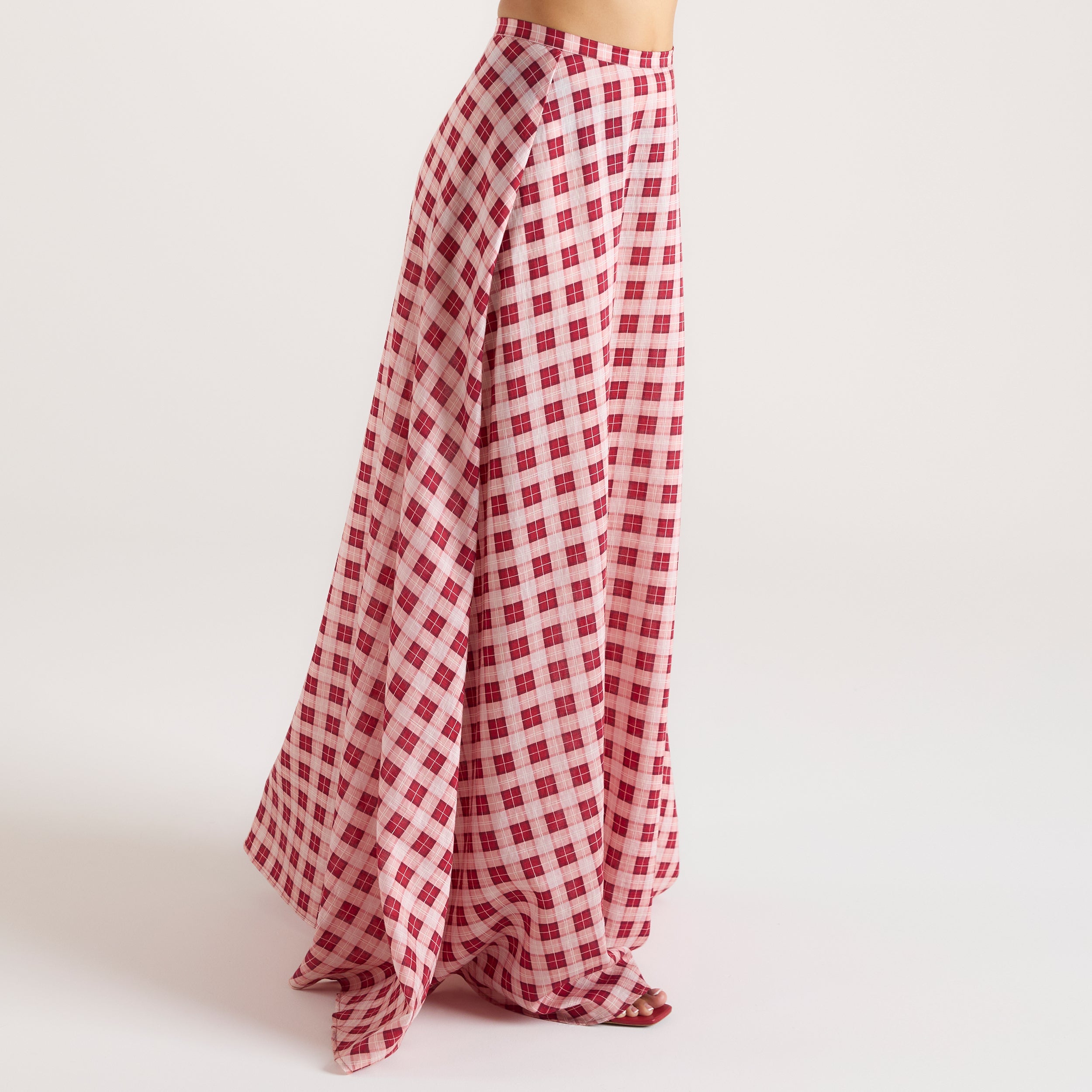Sheer Maxi Skirt - Red Check、mySite、bengalsvssteelers