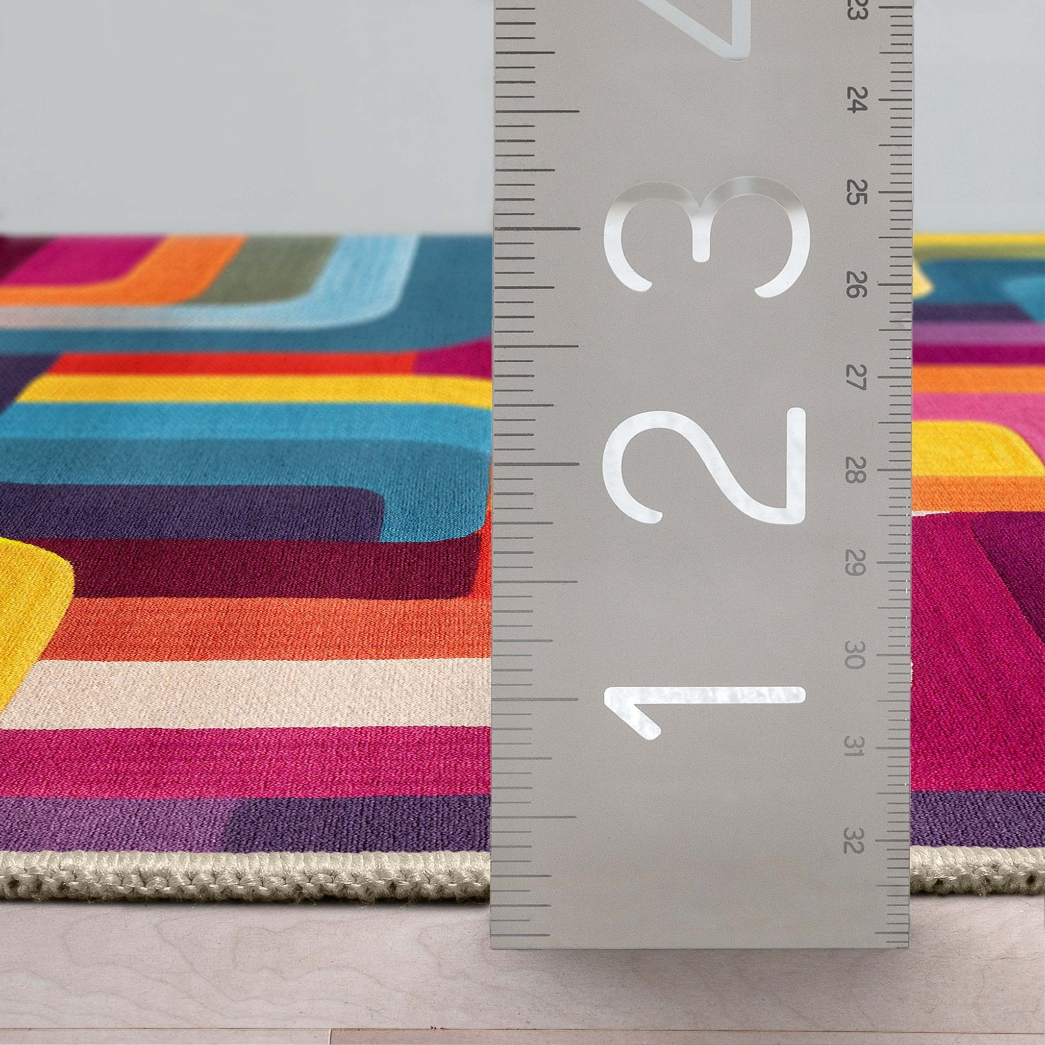 Apollo Strokes Colorful Waves Abstract Vibrant Stain-Resistant Rug - Easy to Clean、mySite、gigharbornorthrealestate