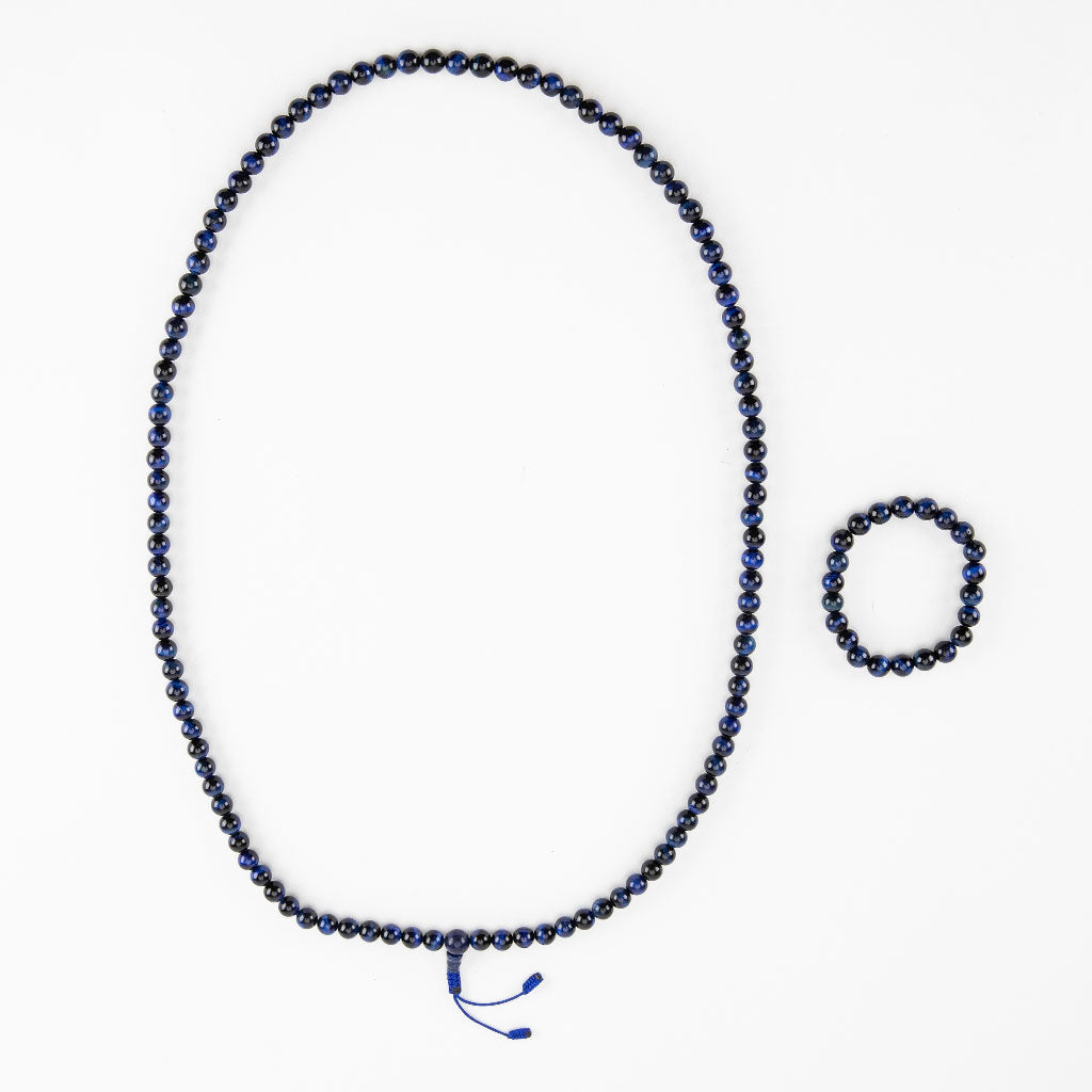 Blue Tiger Eye Mala and Bracelet、mySite、topwebapps