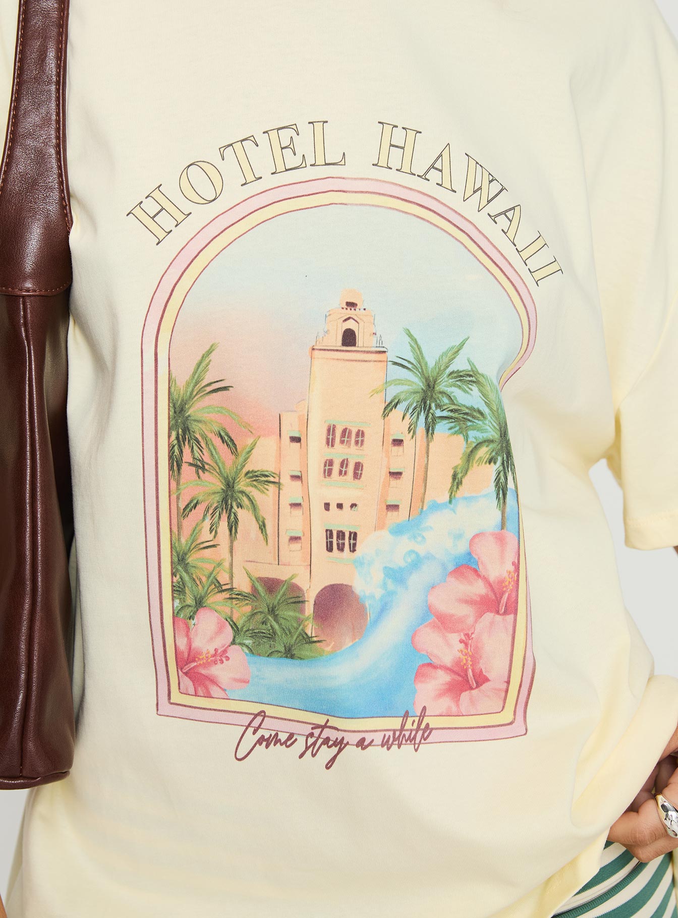 Hotel Hawaii Oversized Tee Yellow、mySite、solidvoid