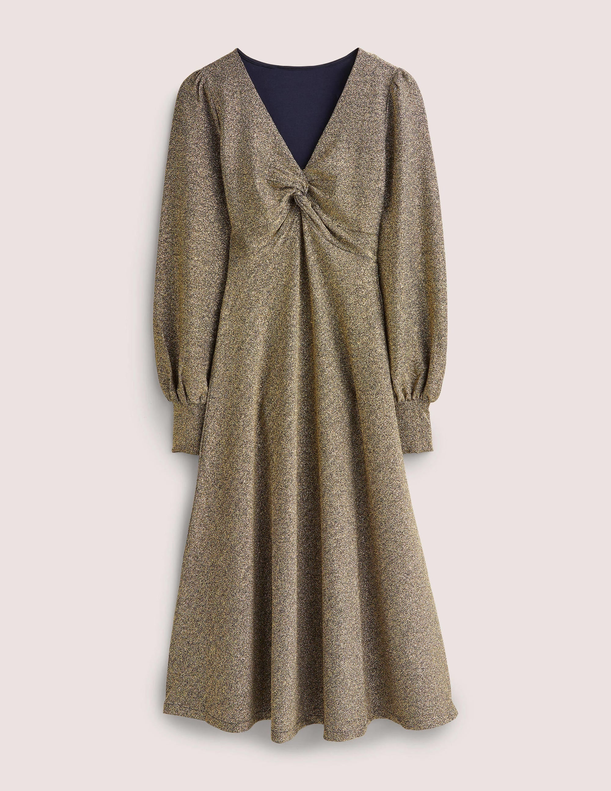  Metallic Jersey Midi Dress-Gold Sparkle、mySite、ashleygrahame