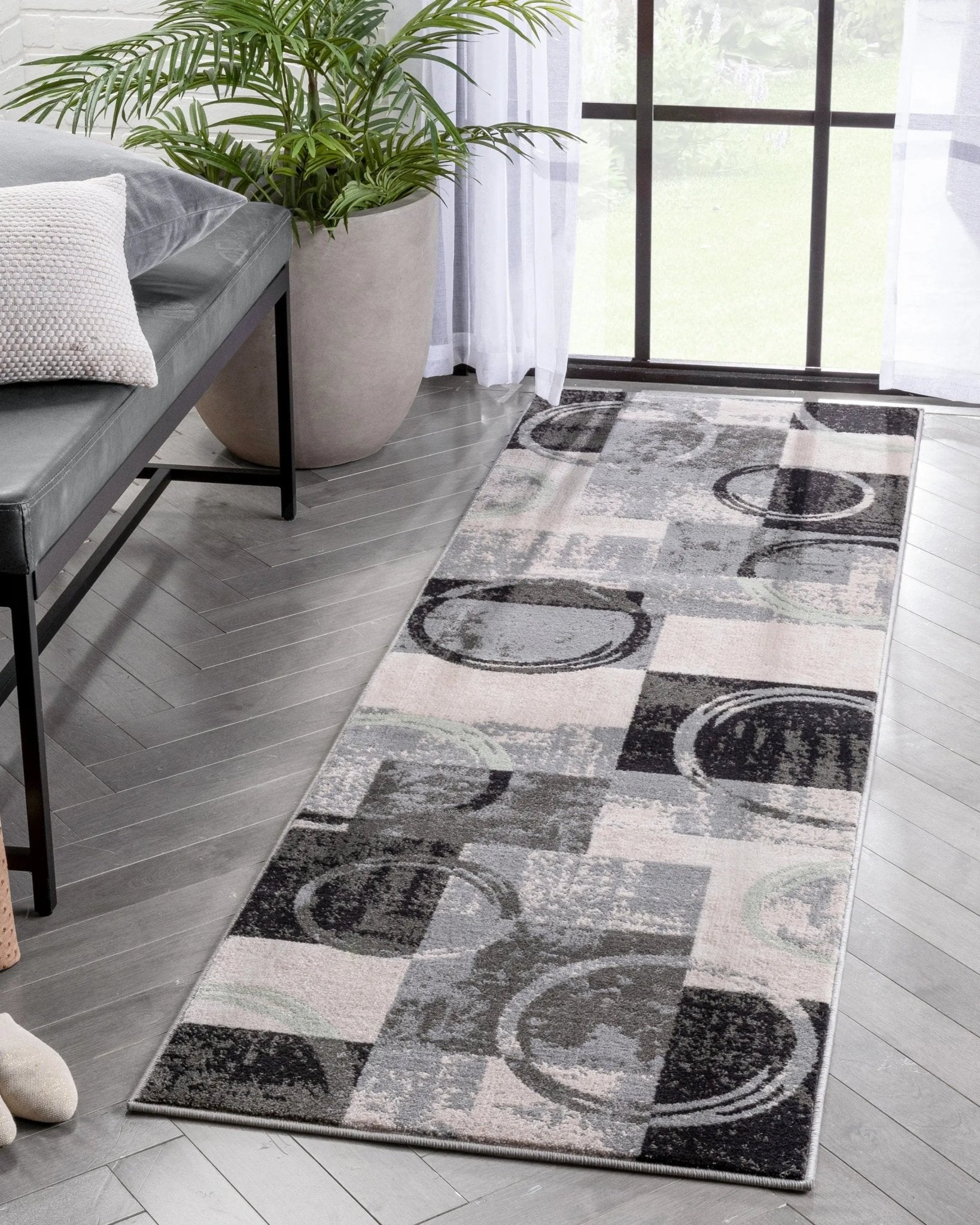 Shai Modern Geometric Grey Green Rug、mySite、gigharbornorthrealestate