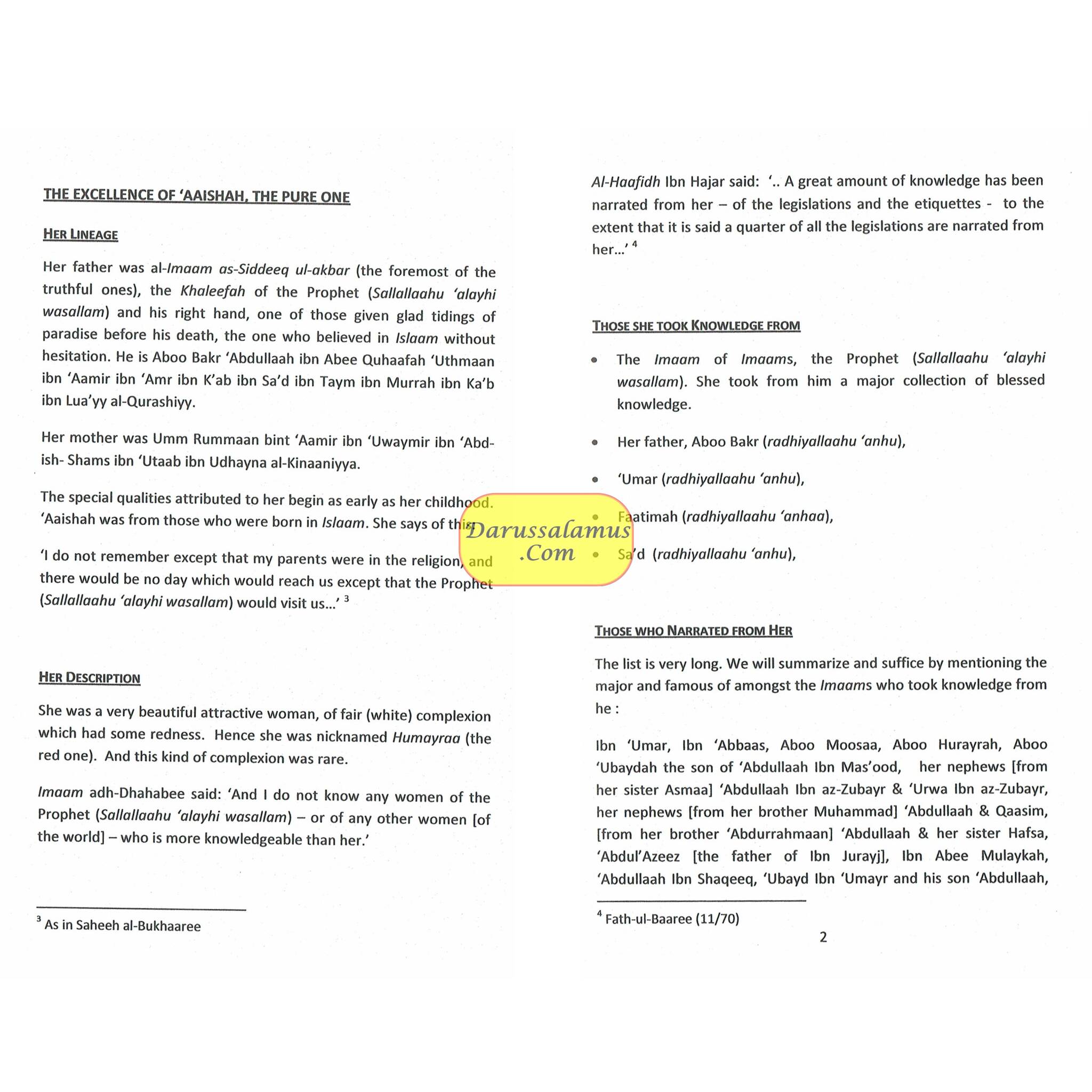 The Excellence of Aaishah the Mother of the Believers By Abu Whaeeda as-Salafee、mySite、topwebapps