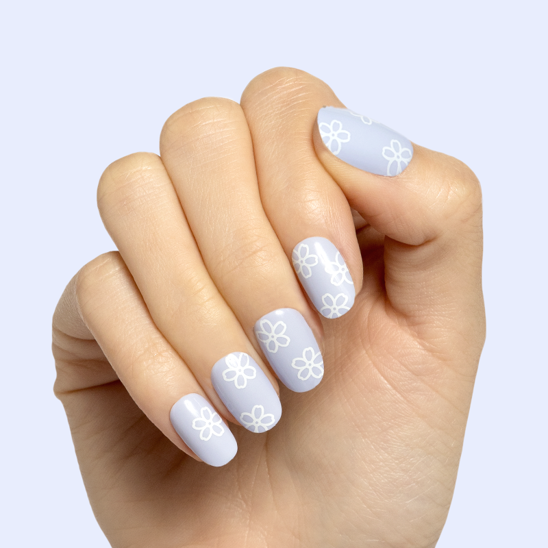 Floral Doodle - Tab Press-On | Short | Round - Part of Set、mySite、solidvoid