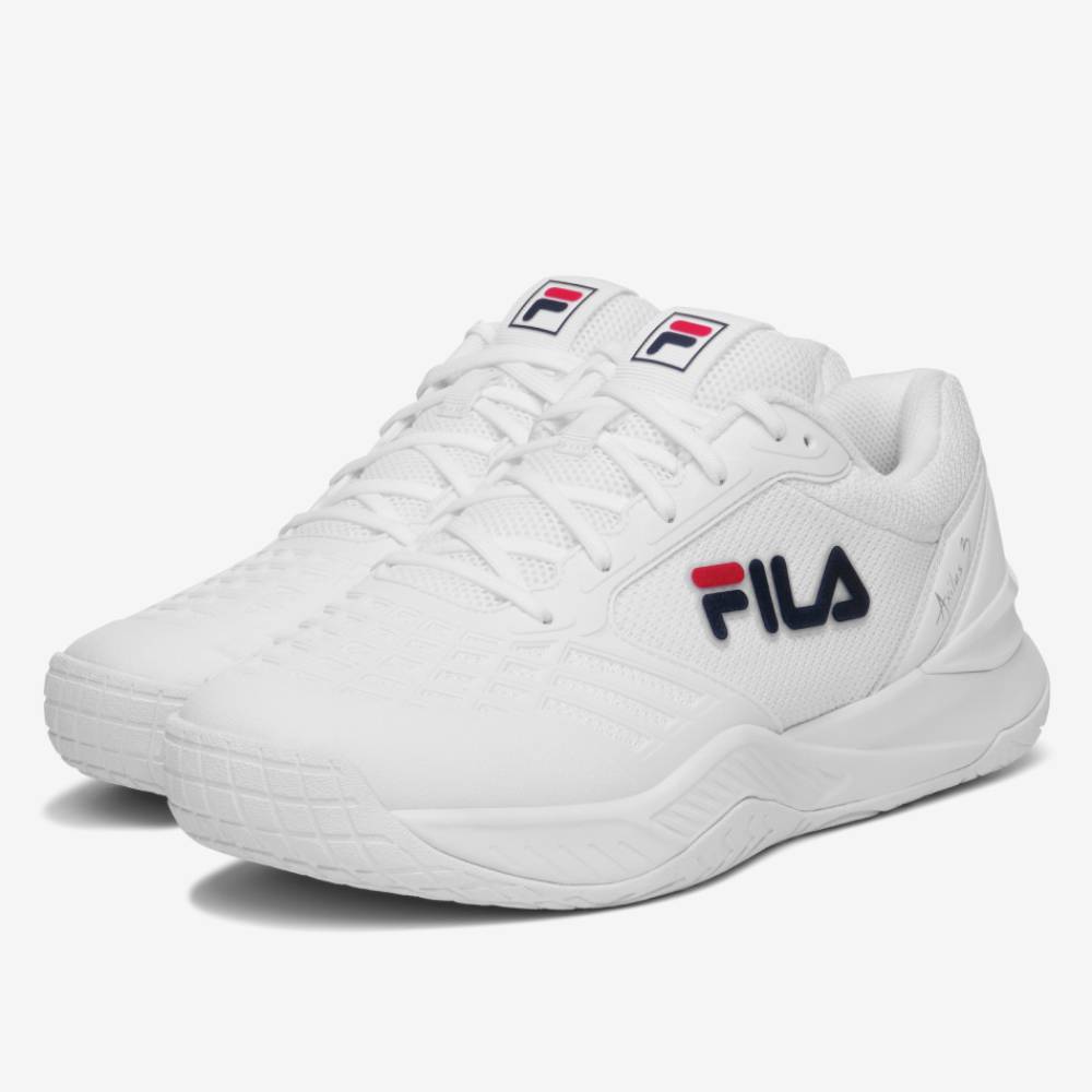 Fila Axilus 3 Men's Tennis Shoe (White/Navy)