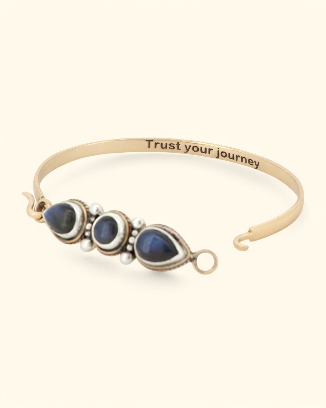 Trust Your Journey Labradorite Gemstone Cuff Bracelet in Bronze and Sterling Silver、mySite、topwebapps