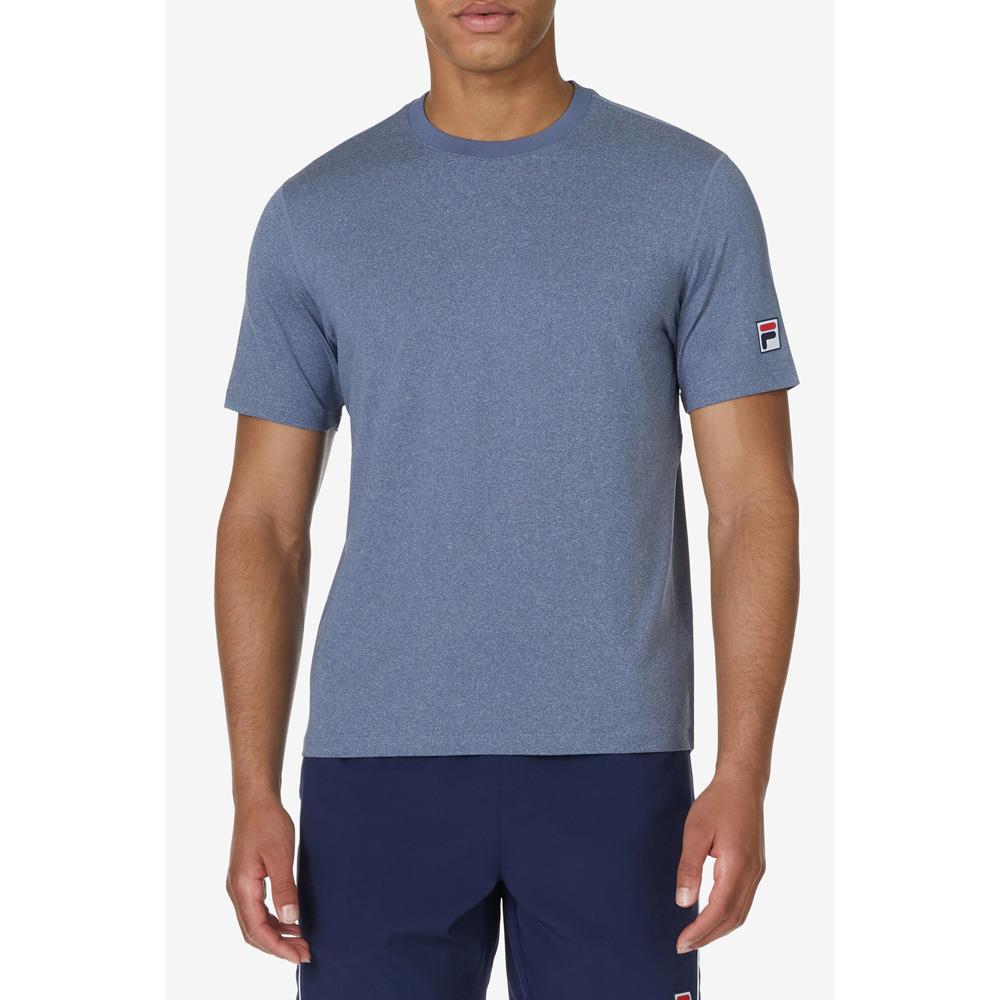 Fila Men's Essentials Short Sleeve Tennis Crew - Fila Navy Heather、mySite、neckold