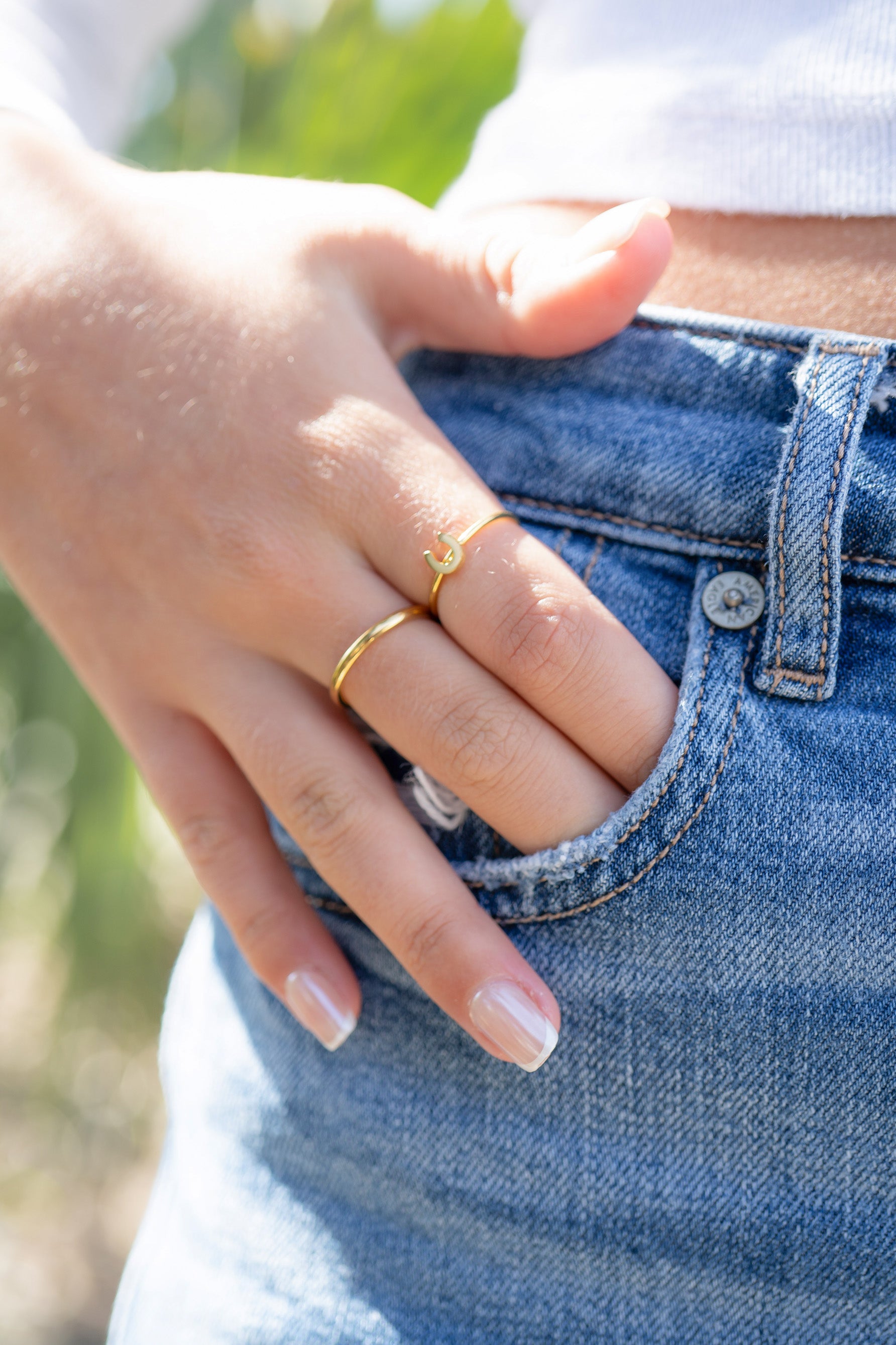 18K Gold PVD Stainless Steel Horseshoe Symbol Ring / ZRJ0001、mySite、dreamappss