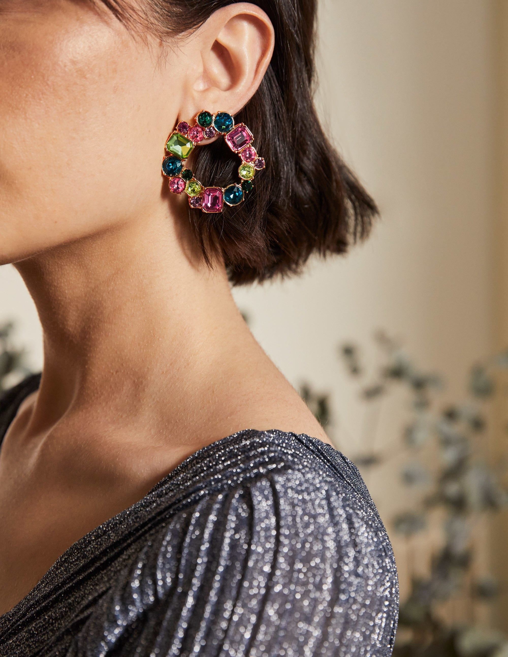  Jewelled Hoop Earrings-Multi、mySite、ashleygrahame